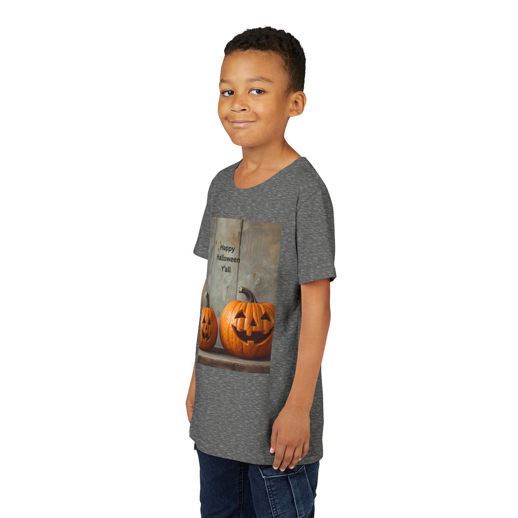 Halloween Pumpkin Youth Tee, Spooky Kids Shirt, Pumpkin Graphic Tee, Fall Celebration Gift, Trick or Treat Outfit