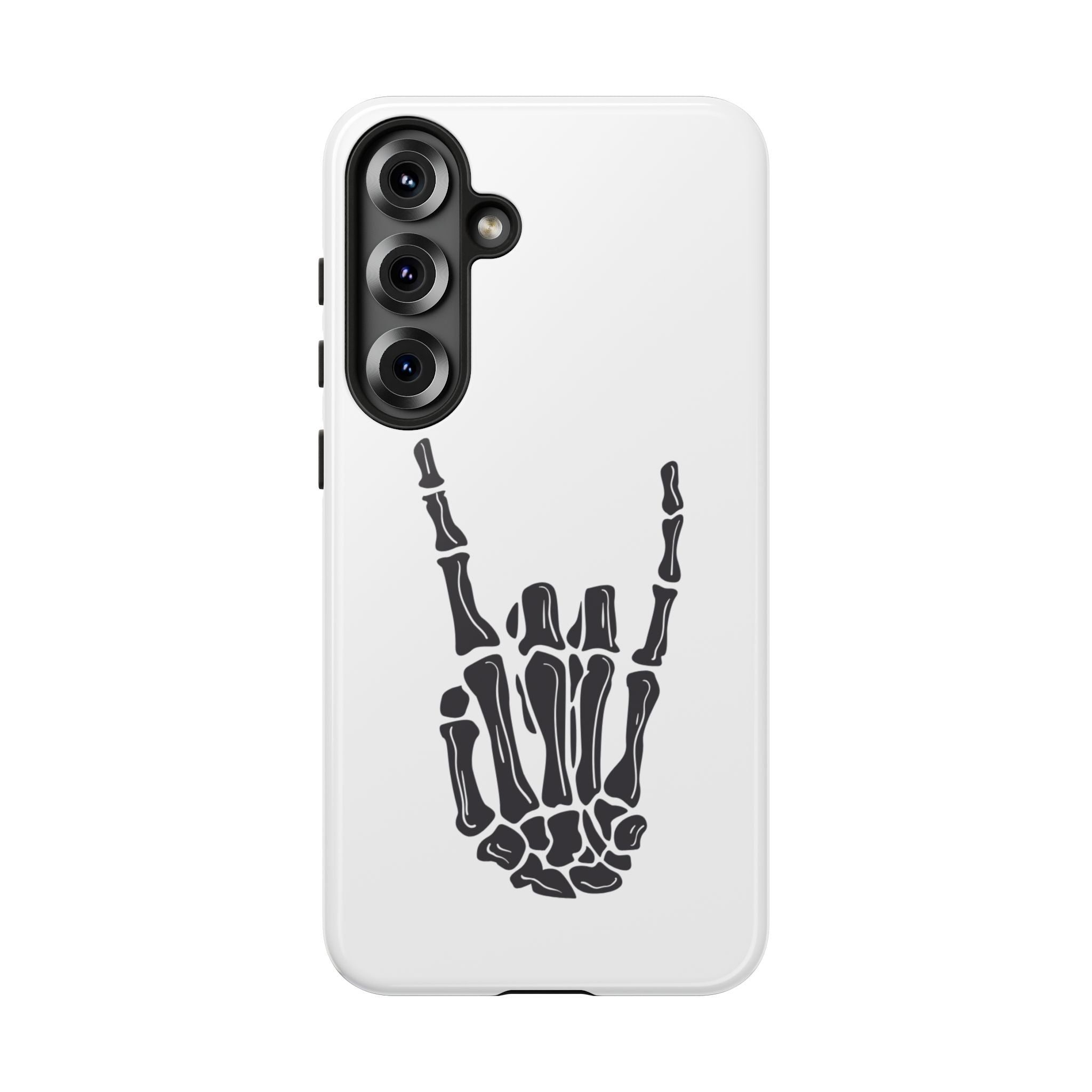 Rock On Skeleton Phone Case, Edgy Phone Cover, Tough Cases for Music Lovers, Halloween Accessories, Gifts for Him