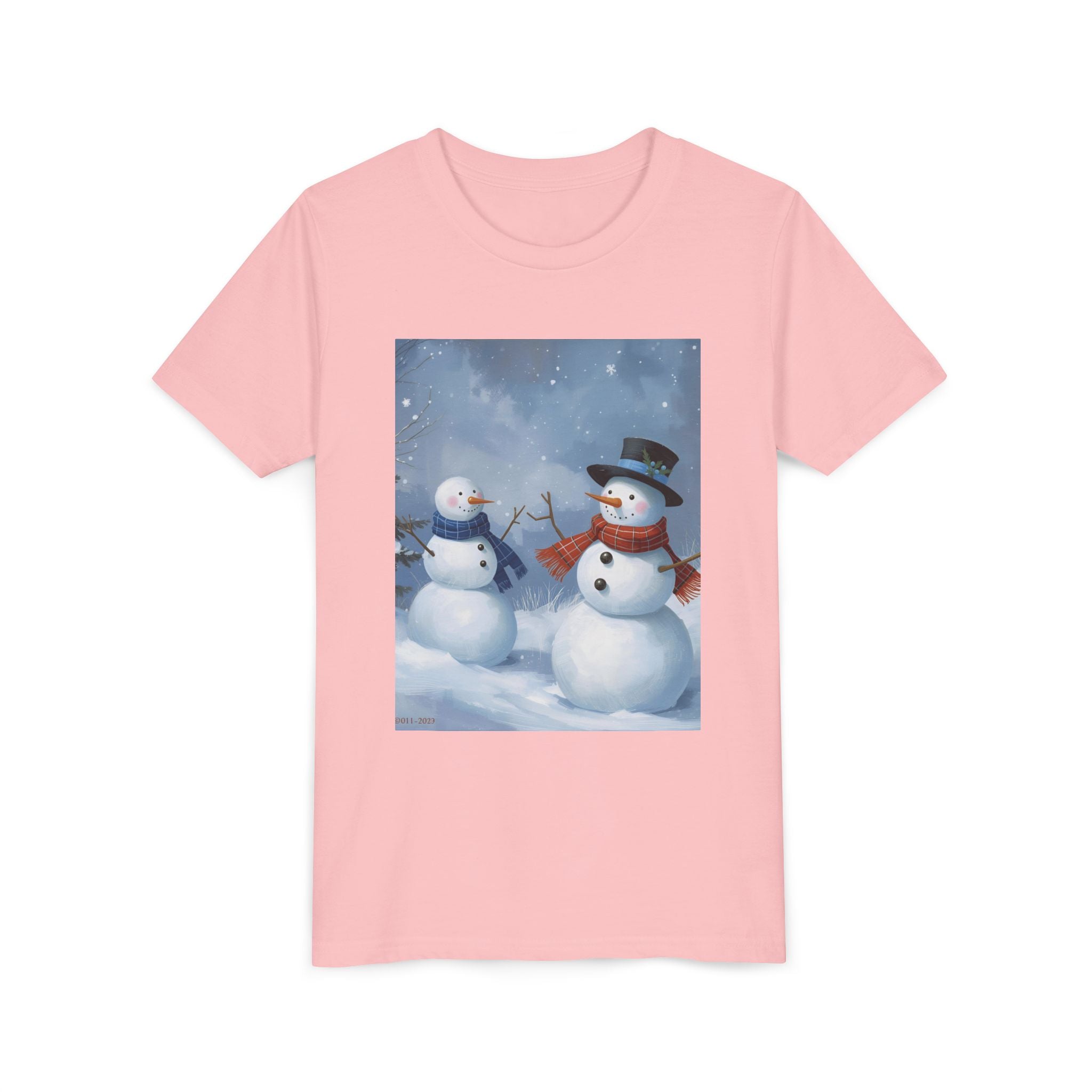 Christmas Snowman Family Youth Short Sleeve Tee