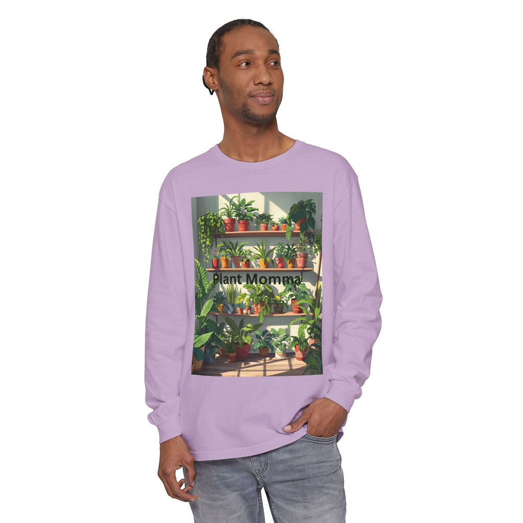 Plant Momma Long Sleeve T-Shirt, Perfect for Plant Lovers, Gardening Gifts, Eco-friendly Fashion, Casual Wear, Spring Celebrations