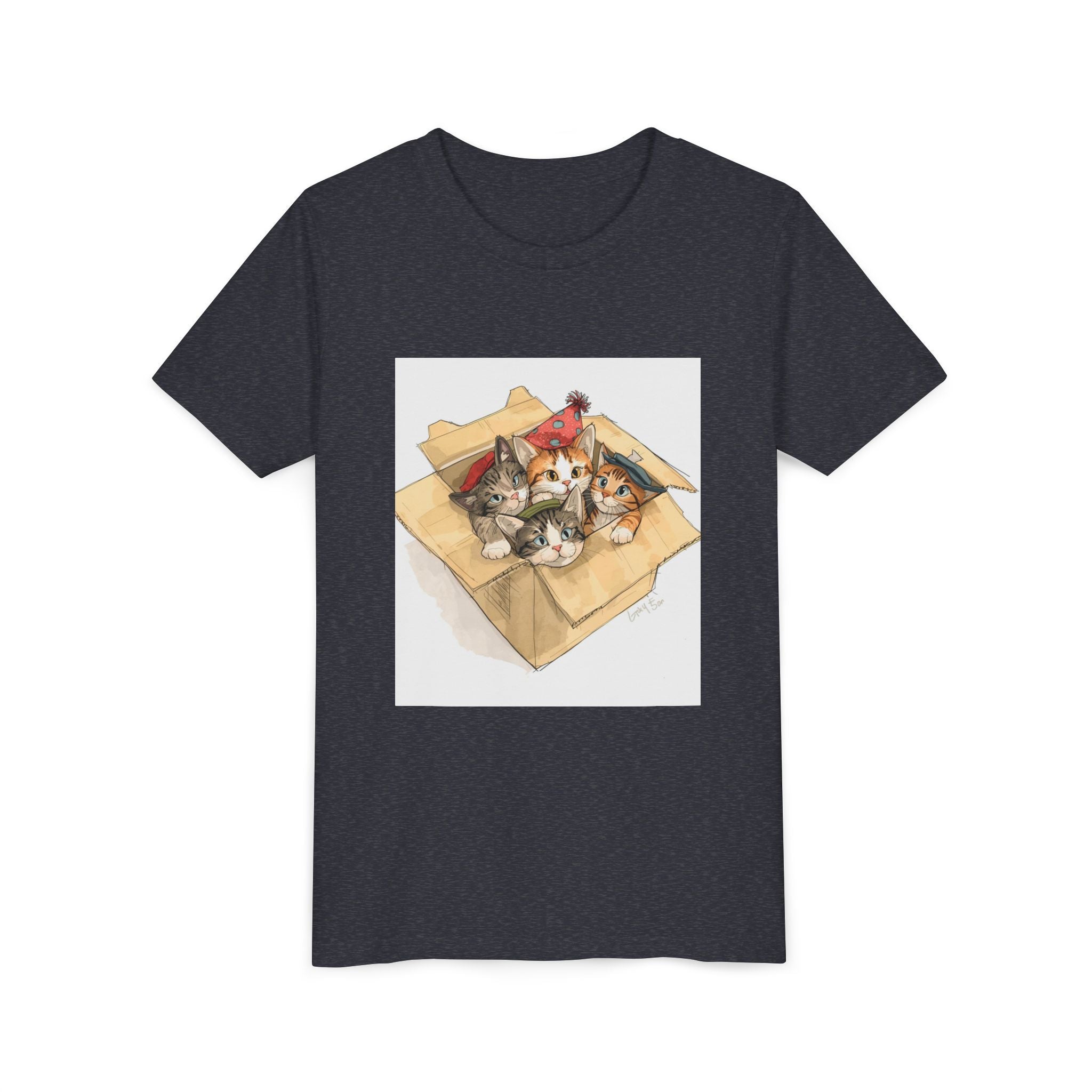 Cute Kittens In Box Youth Short Sleeve Tee