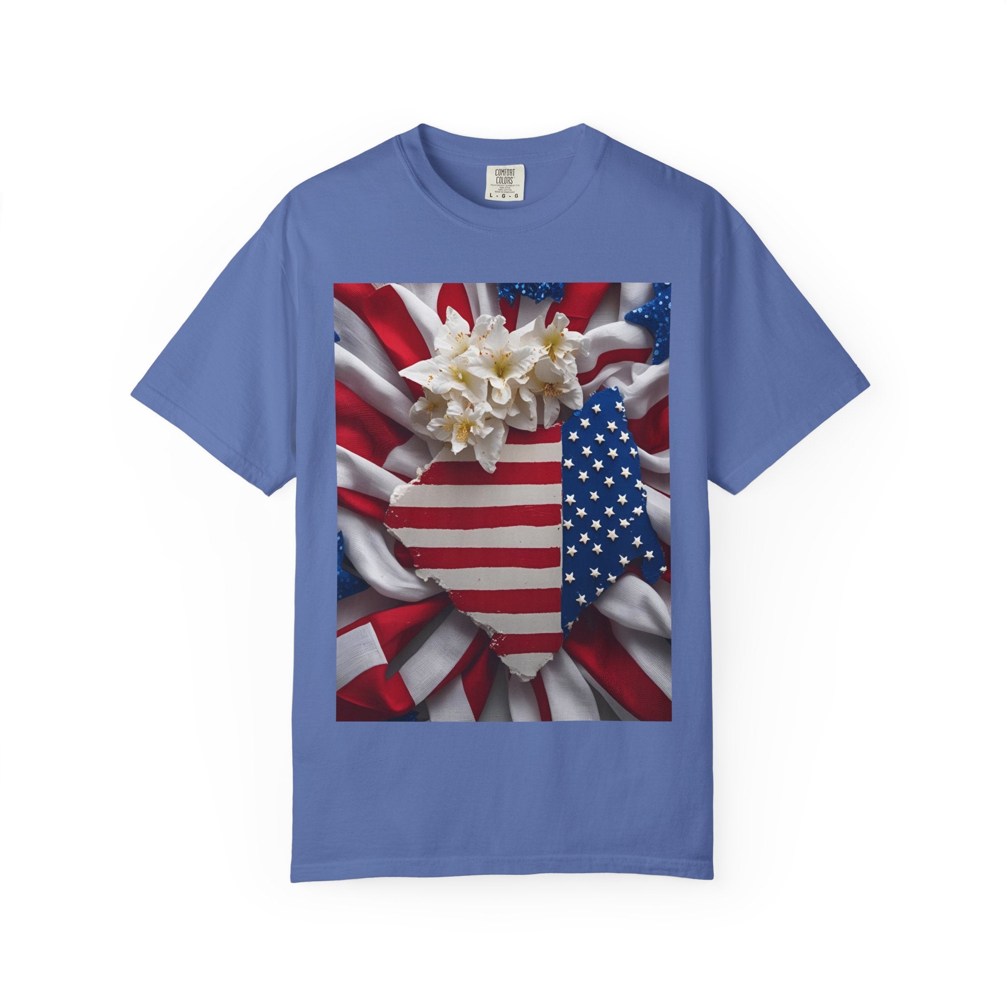 Patriotic Heart T-shirt for Festive Celebrations, 4th of July Apparel, Unisex Graphic Tee, American Pride Shirt, Independence Day Gift