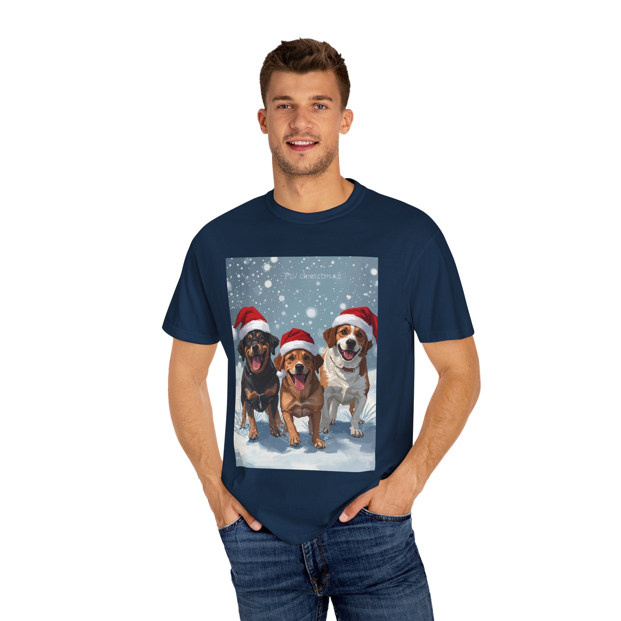 Christmas Dogs T-shirt, Holiday Pet Shirt, Gifts for Dog Lovers, Unisex Christmas Tee, Festive Dog Owner Apparel
