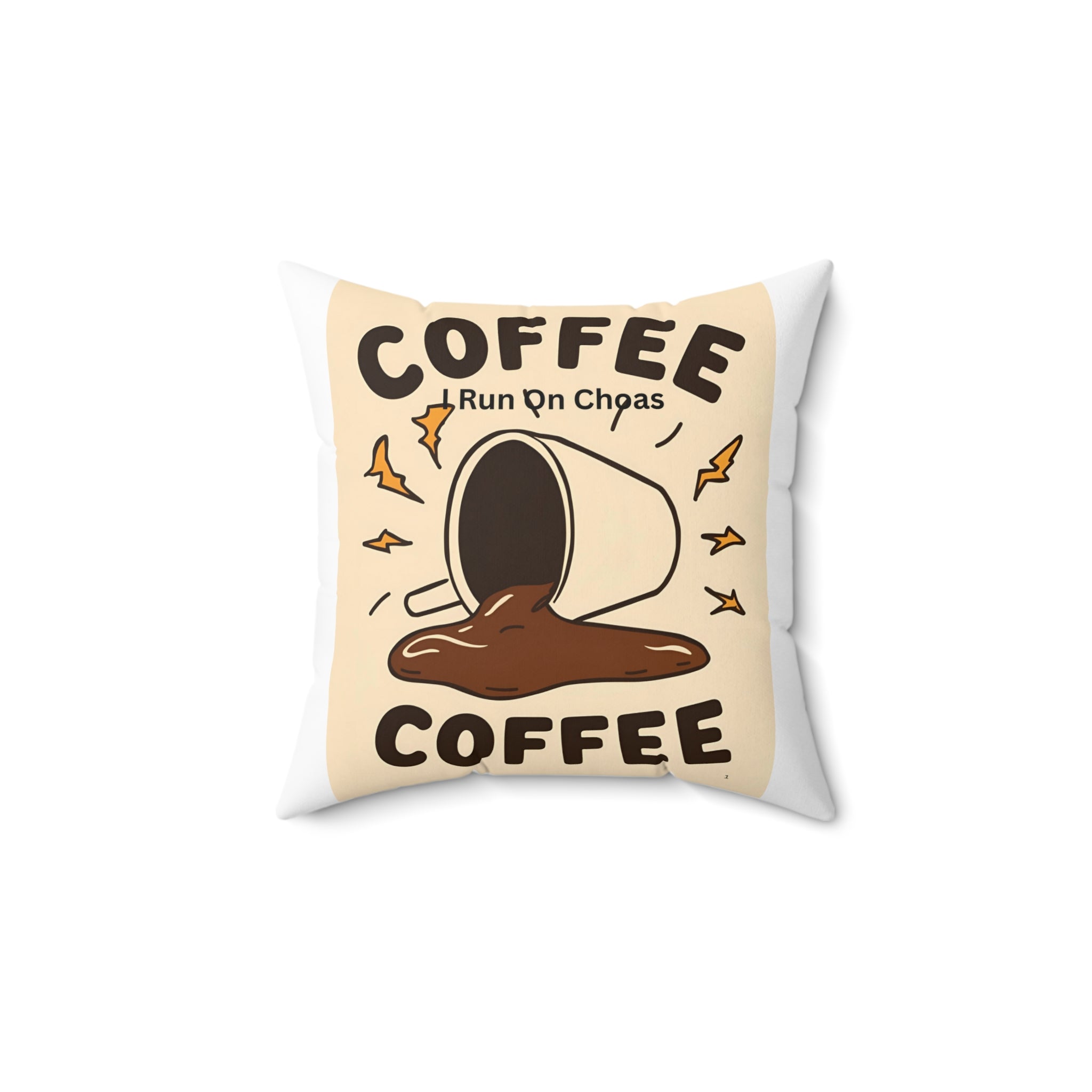 Coffee-Themed Decorative Pillow, Cozy Home Decor, Coffee Lovers Gift, Couch Cushion, Funny Home Accent, Unique Throw Pillow