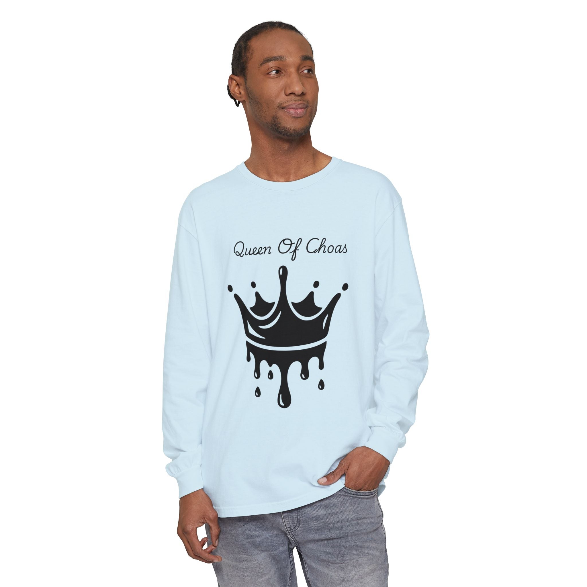 Queen of Chaos Long Sleeve T-Shirt - Stylish Unisex Apparel for Creative Souls, Casual Wear, Gift for Her, Birthday, Everyday Style