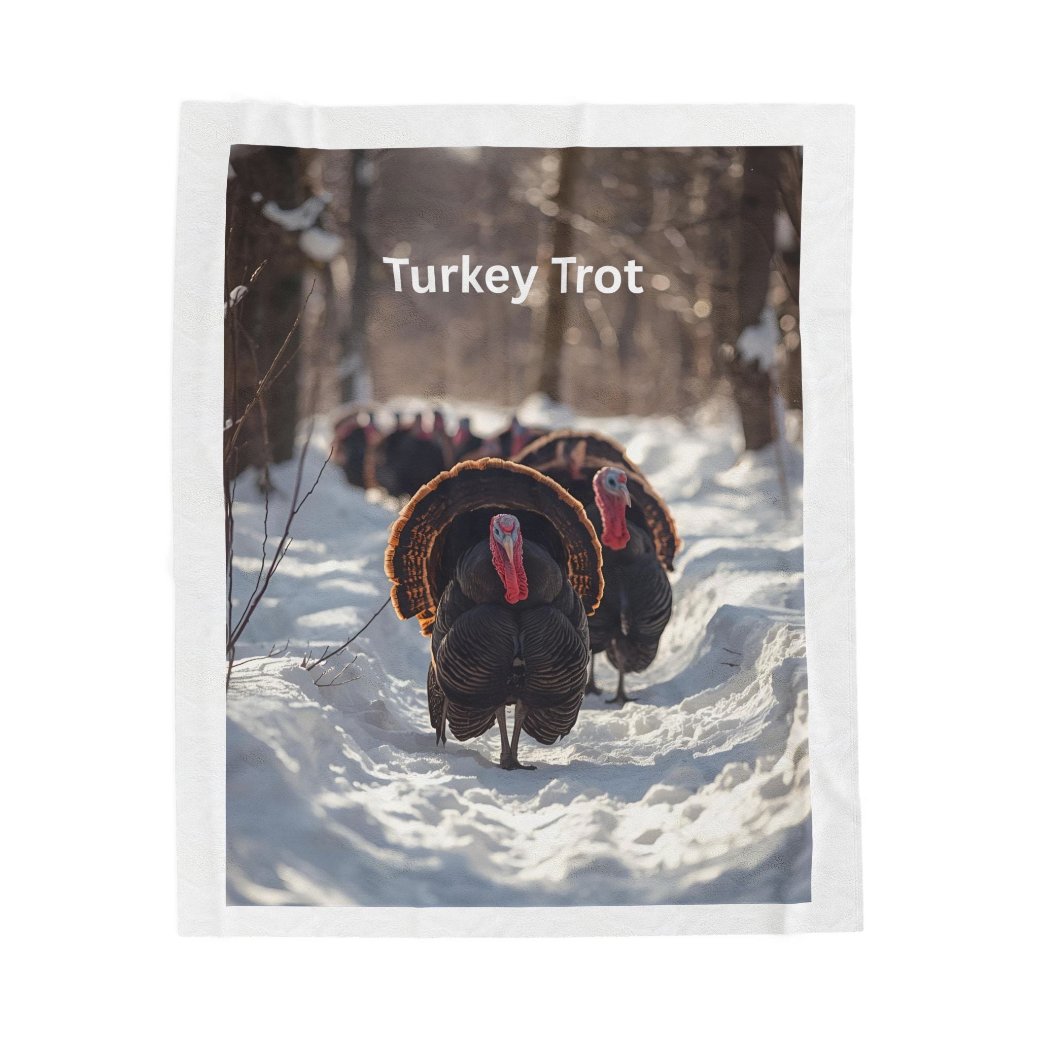 Cozy Turkey Trot Plush Blanket, Thanksgiving Decor, Fall Home Essentials, Warm Throw, Holiday Gift Ideas