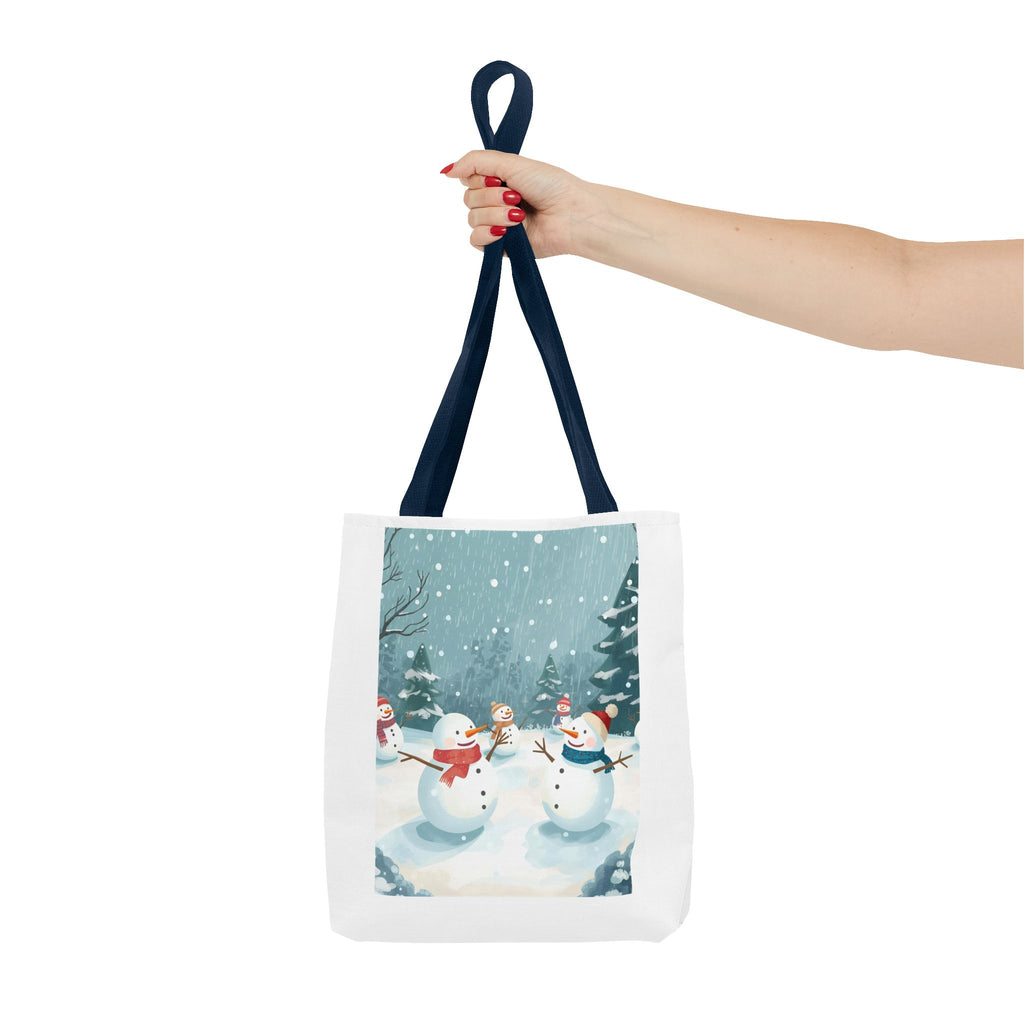 Christmas Winter Wonderland Tote Bag, Snowman Design, Holiday Shopping Bag, Christmas Gift, Reusable Eco Bag, Festive Accessory