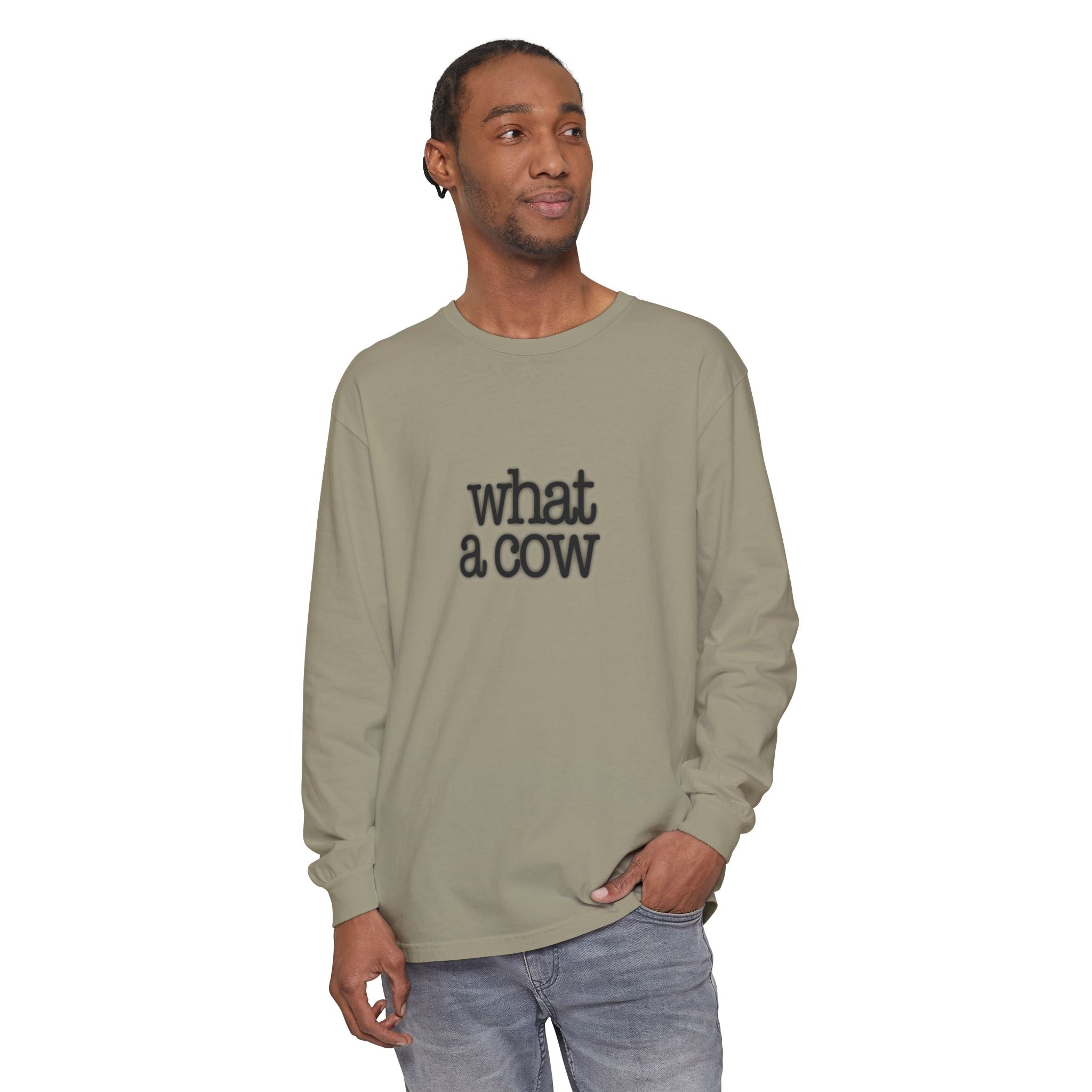 What A Cow Unisex Garment-dyed Long Sleeve T-Shirt