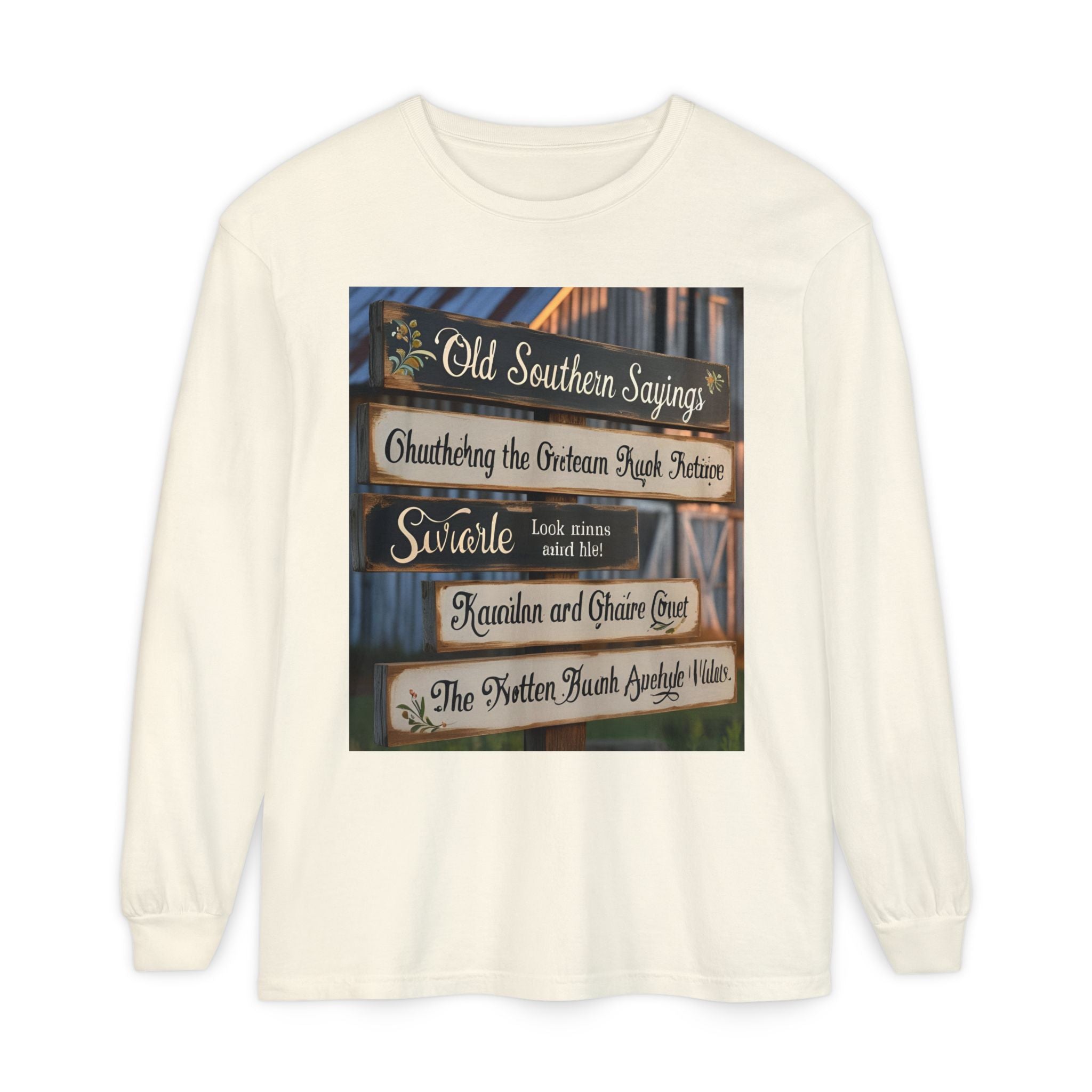 Old Southern Saying Crossings Long Sleeve Tee, Casual Wear, Gift for Southerners, Rustic Style Shirt, Unique Southern Culture Apparel