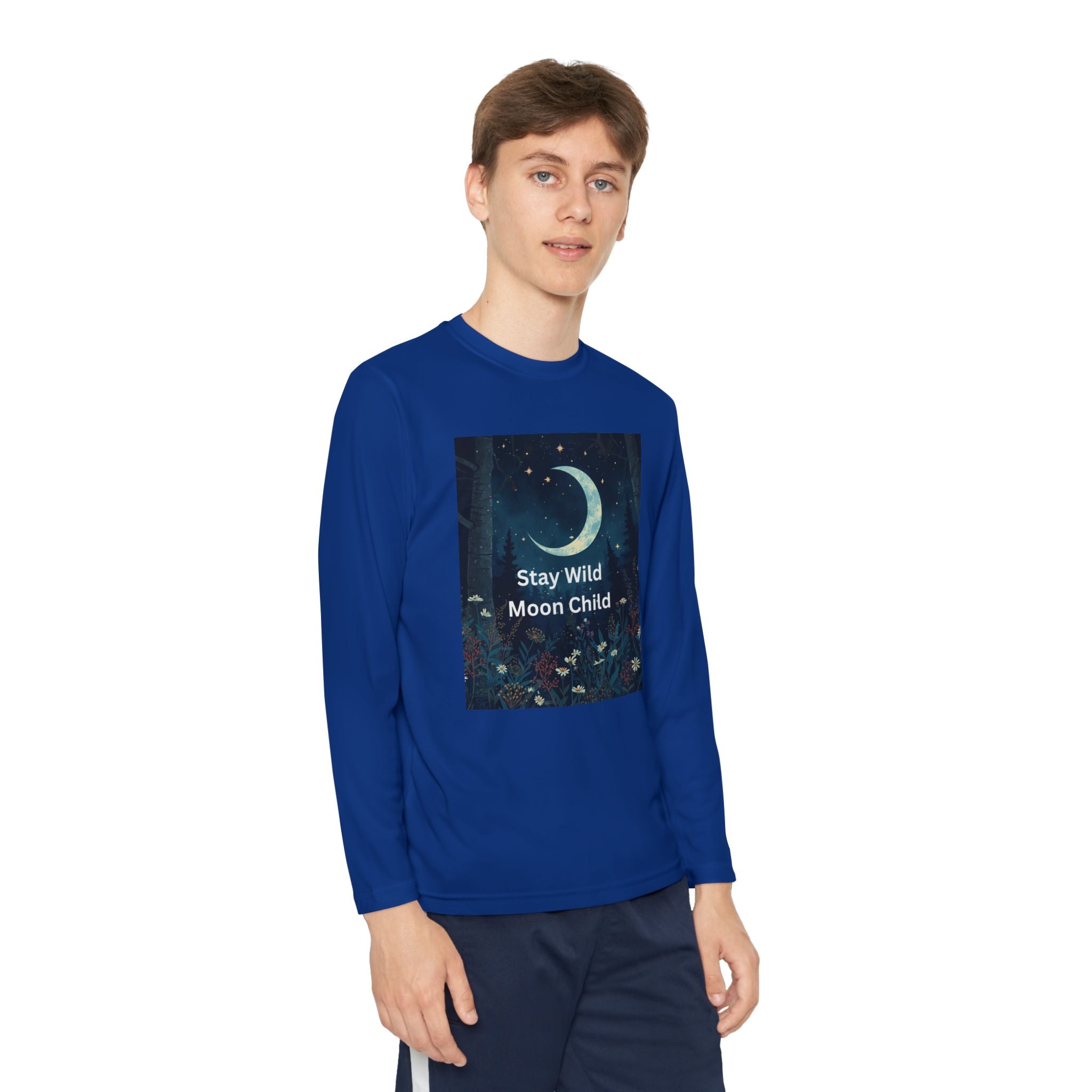 Stay Wild Moon Child Youth Long Sleeve Competitor Tee