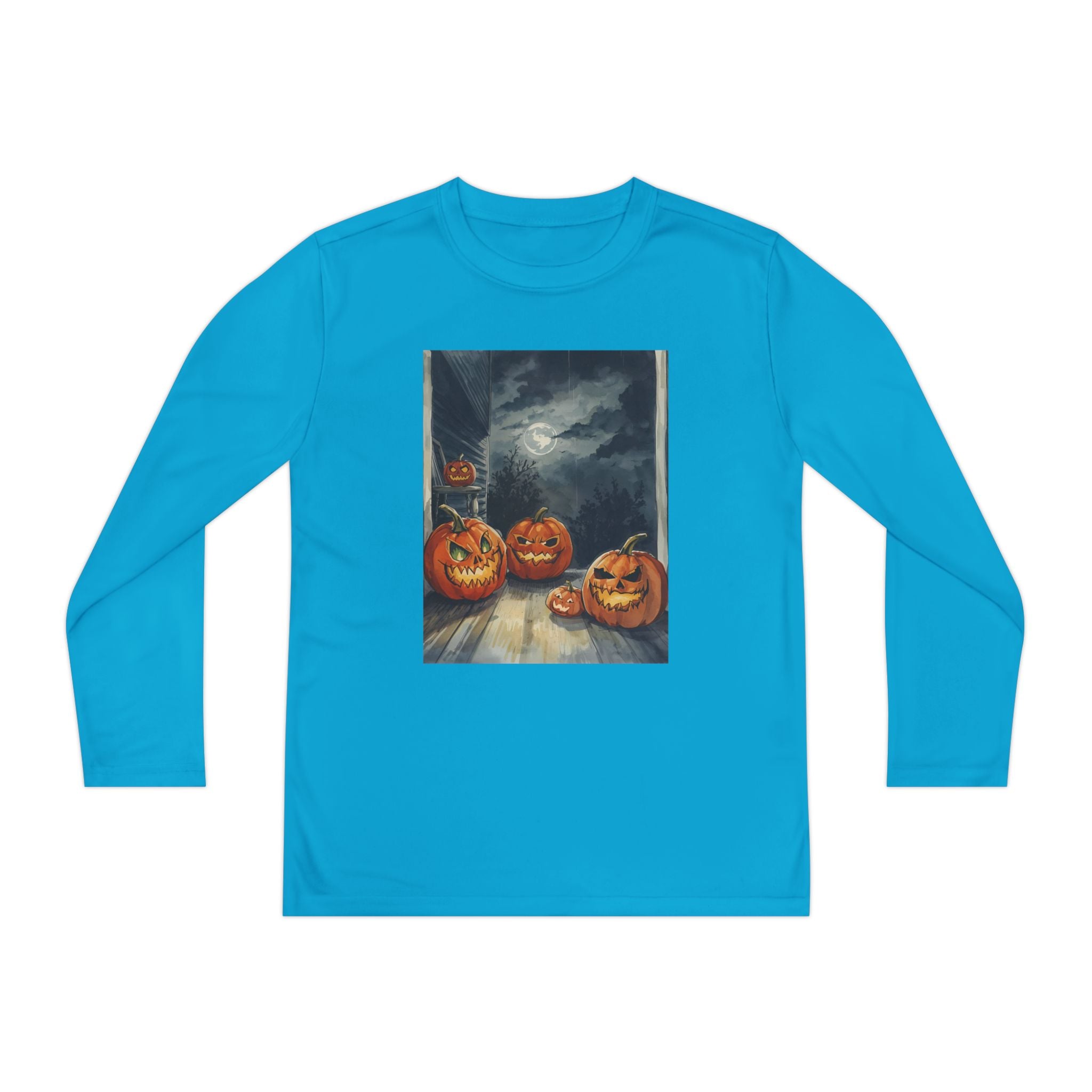 Halloween Pumpkin Spooky Youth Long Sleeve Competitor Tee