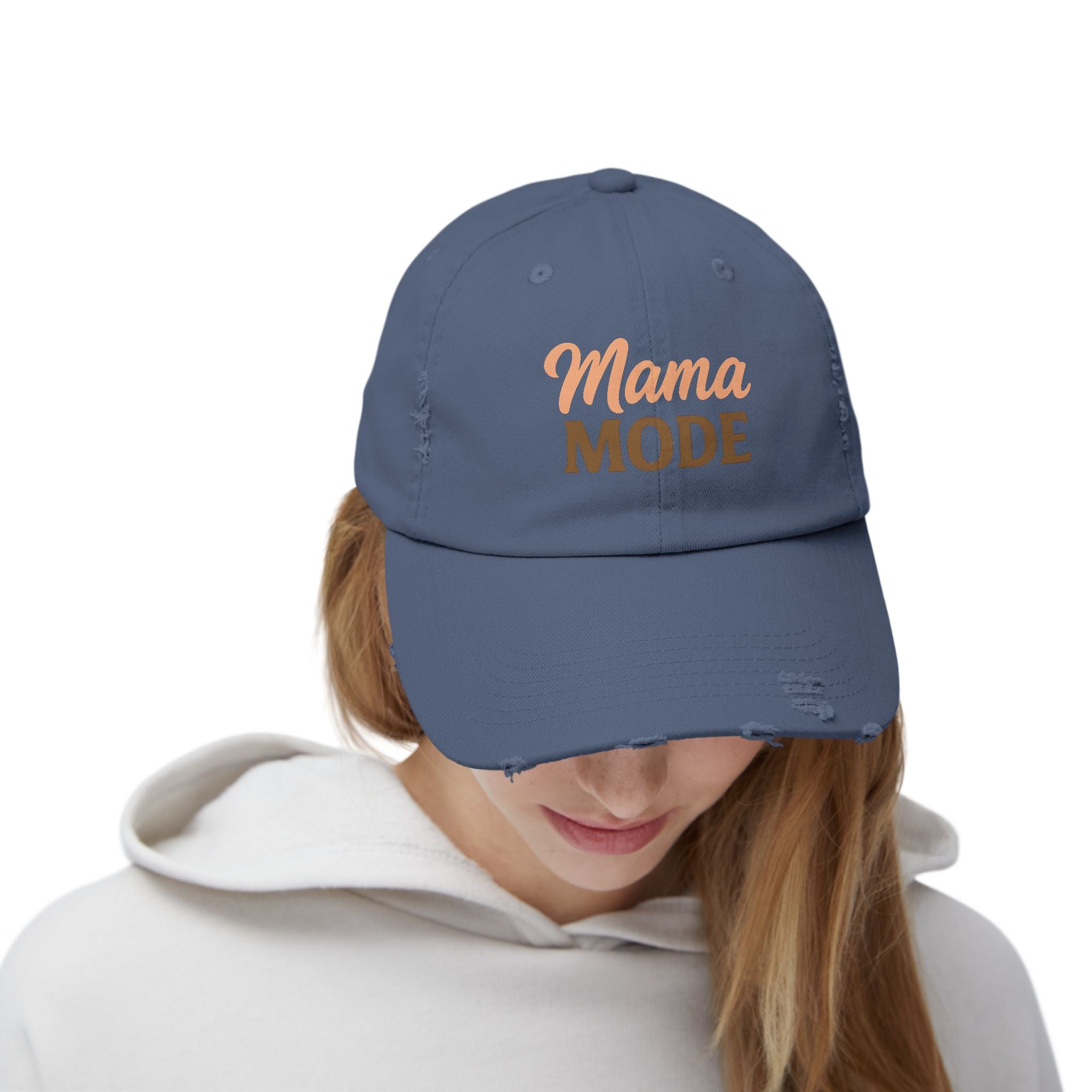 Mama Mode Distressed Cap — Casual Vintage Mom Hat