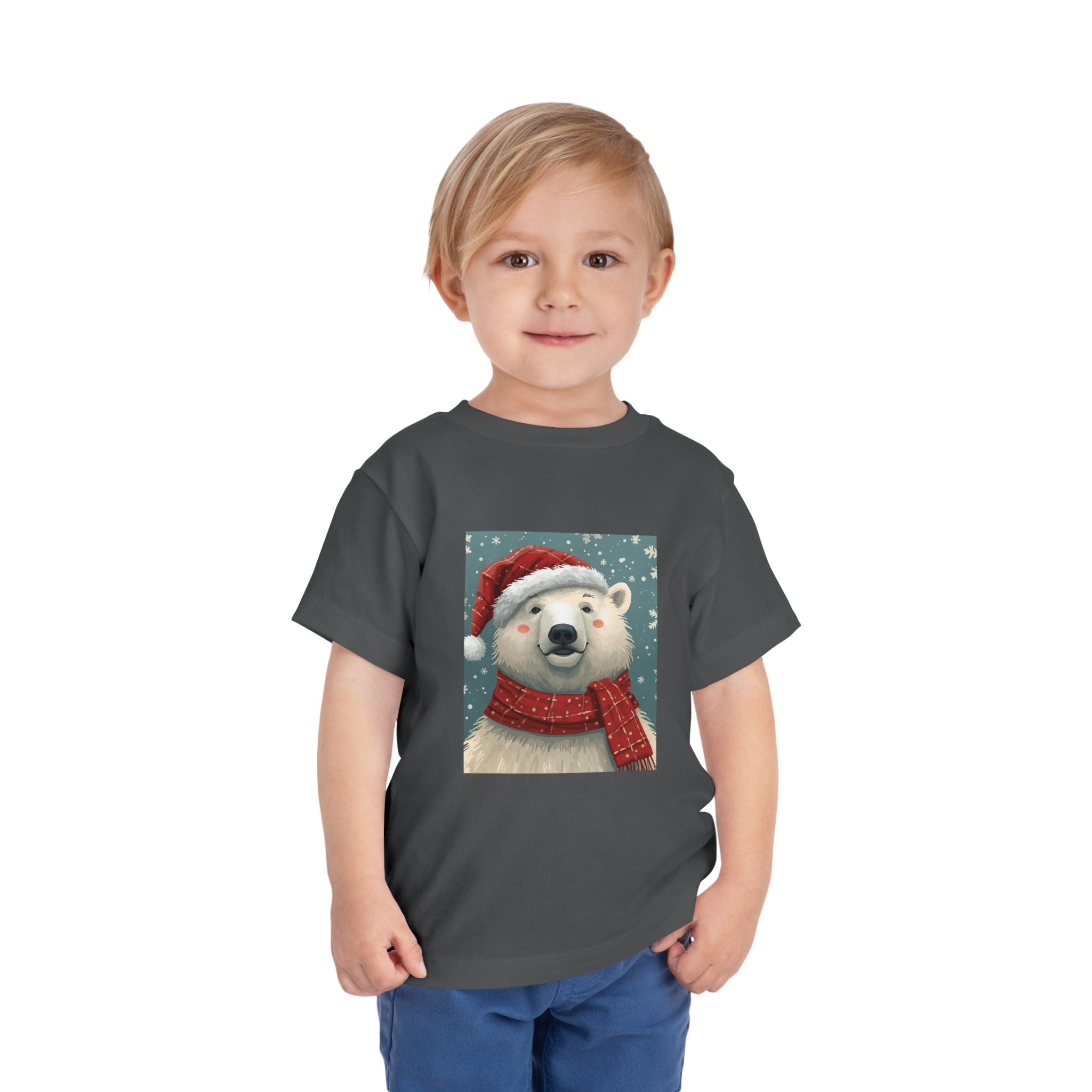 Adorable Holiday Polar Bear Toddler Tee, Christmas Gift, Cute Winter Shirt, Kids Fashion, Seasonal Apparel
