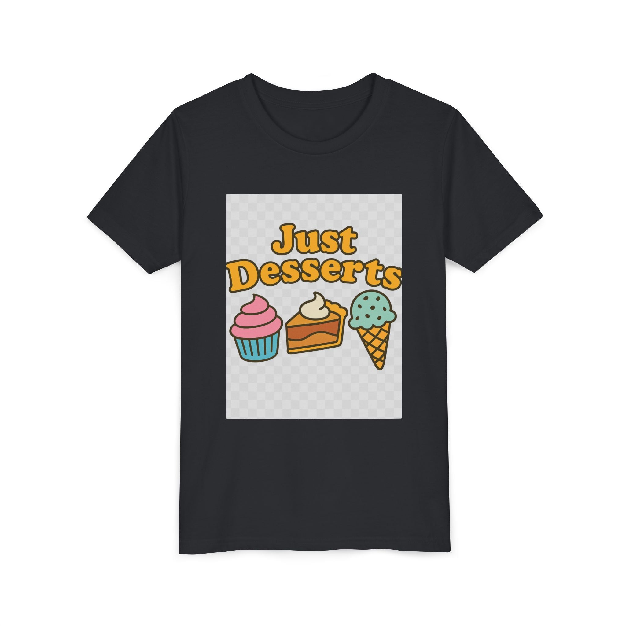 Youth Short Sleeve Tee - Just Desserts Ice Cream and Cupcake Graphic T-Shirt