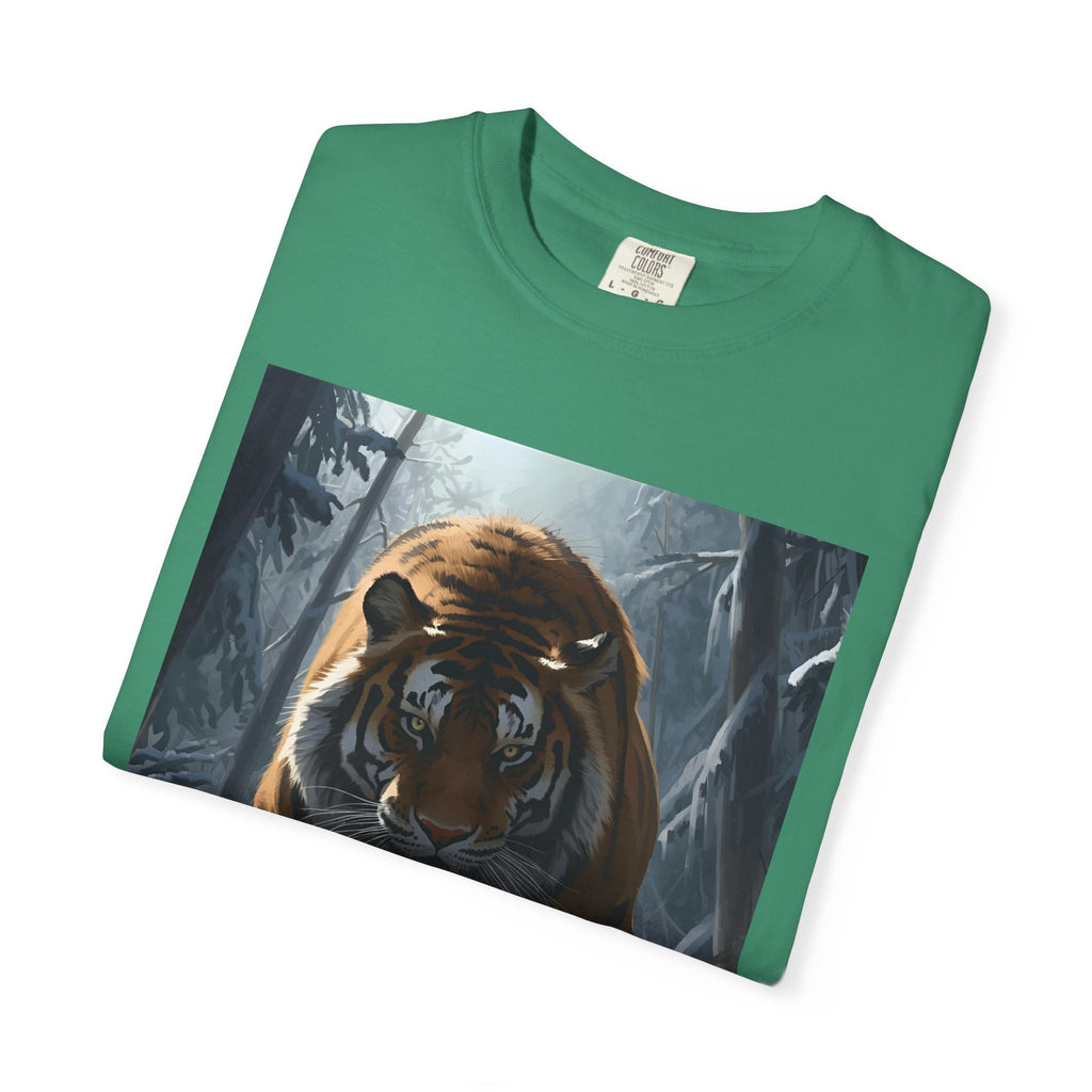 Tiger Roar Snow Unisex T-Shirt, Animal Lover Gift, Wildlife Tee, Casual Wear, Adventure Shirt, Nature Inspired Apparel