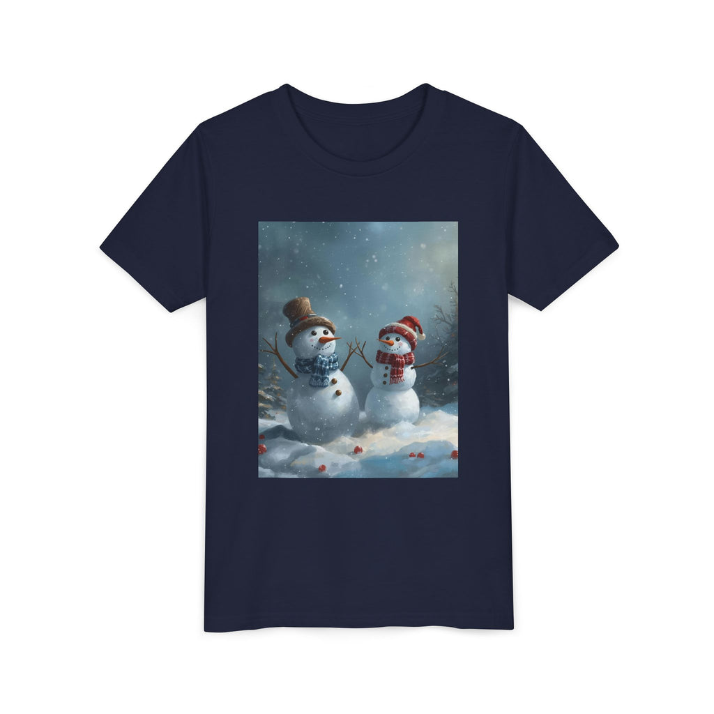 Youth Christmas Snowman Tee, Winter T-Shirt, Christmas Gift, Holiday Apparel, Kids Winter Wear, Cute Snowman Design