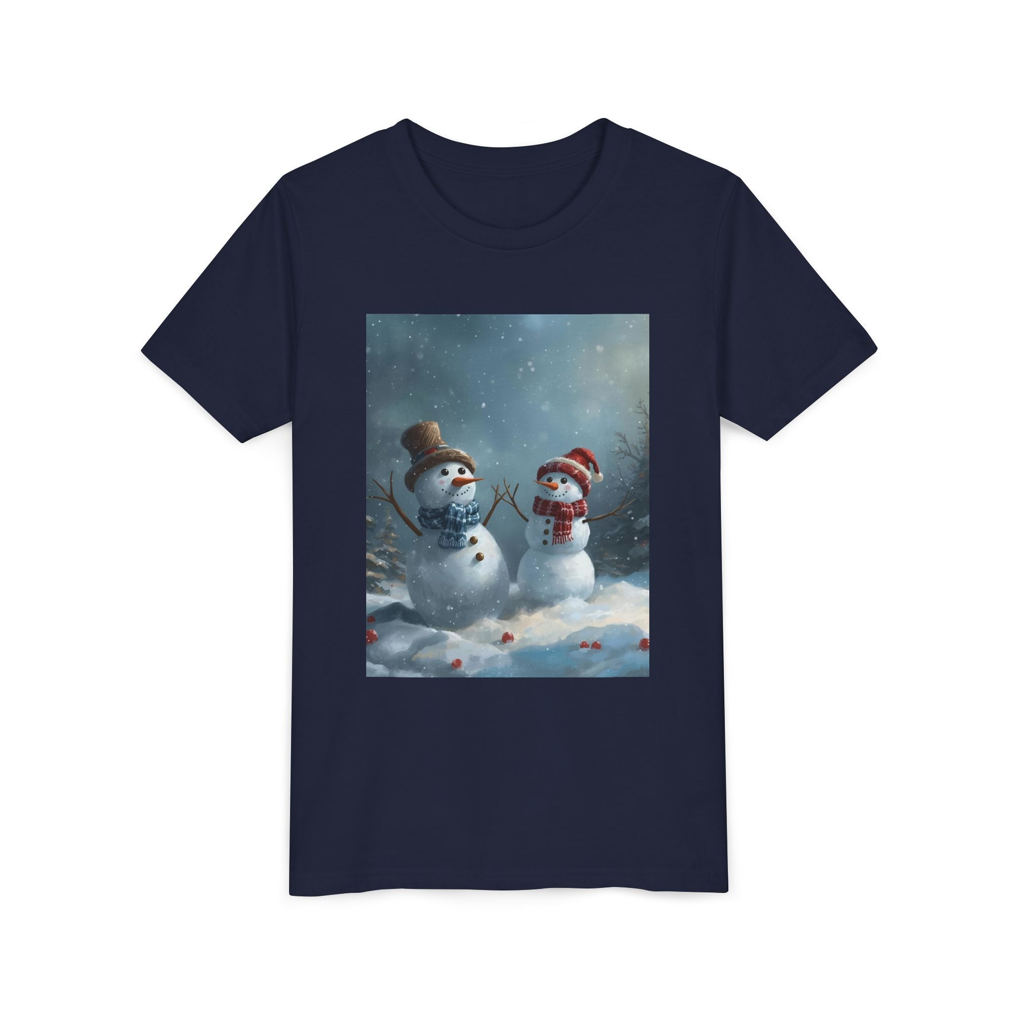 Youth Christmas Snowman Tee, Winter T-Shirt, Christmas Gift, Holiday Apparel, Kids Winter Wear, Cute Snowman Design