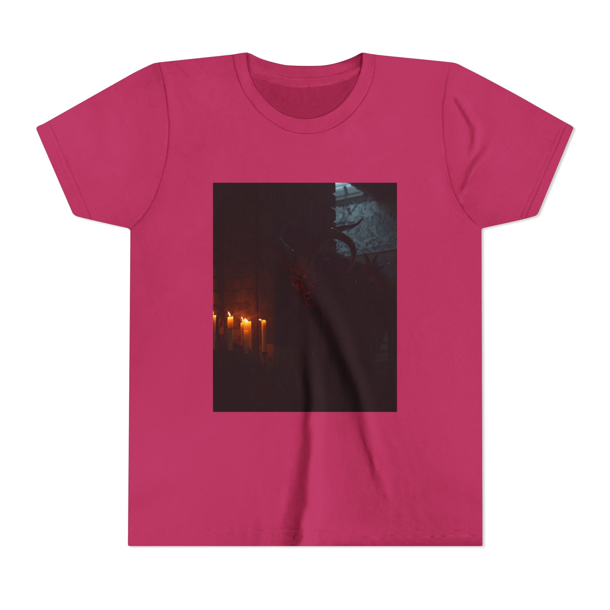 Spooky Halloween Pumpkin Shadow Youth Short Sleeve Tee