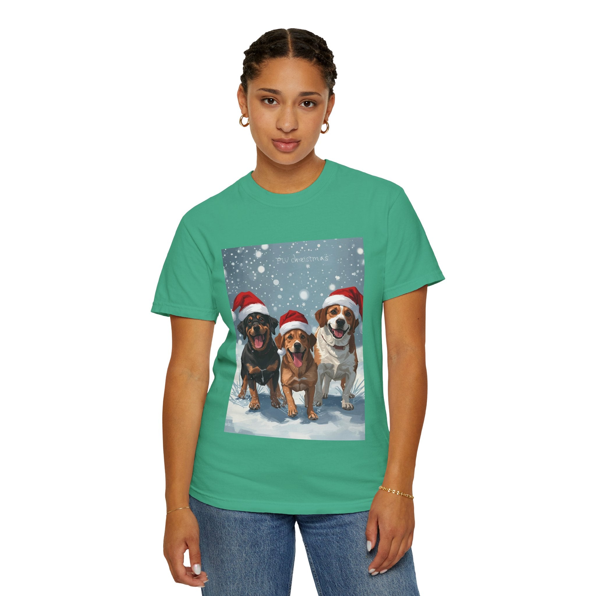 Cute Festive Christmas Dog Lover T-Shirt, Cute Holiday Shirt, Unisex Christmas Apparel, Gift for Pet Owners, Winter Celebration Tee