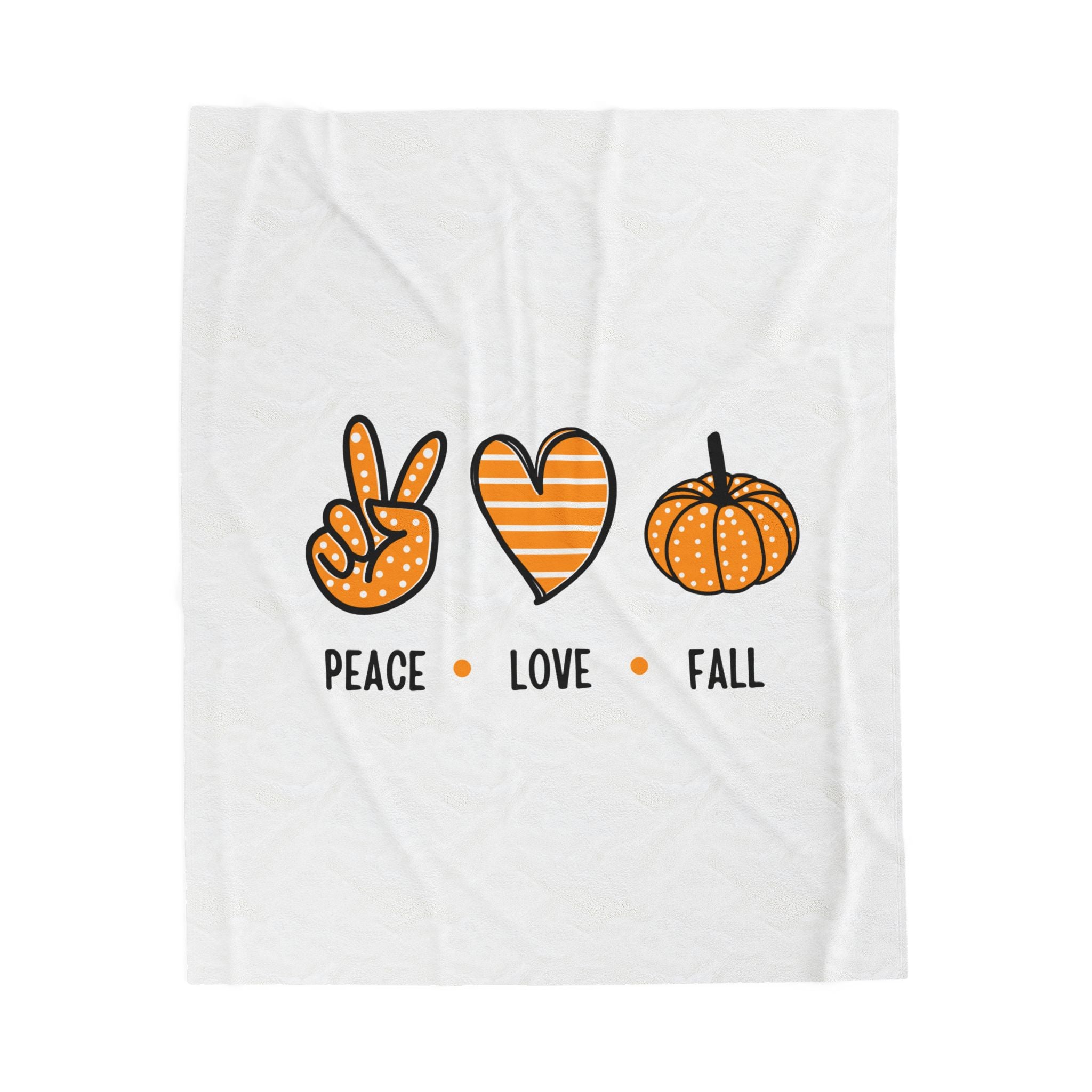 Peace Love Fall Velveteen Plush Blanket