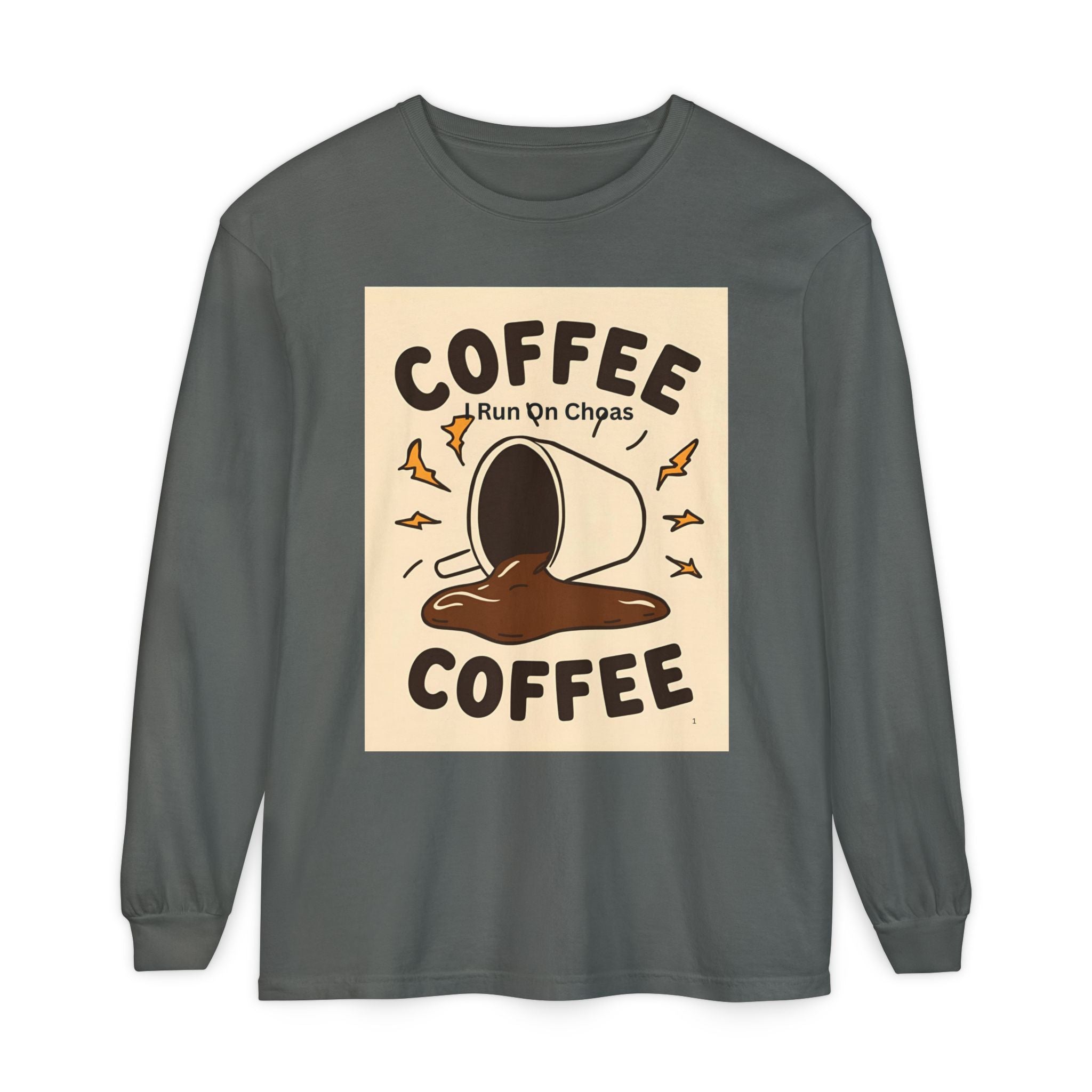 Coffee Coffee Unisex Garment-dyed Long Sleeve T-Shirt