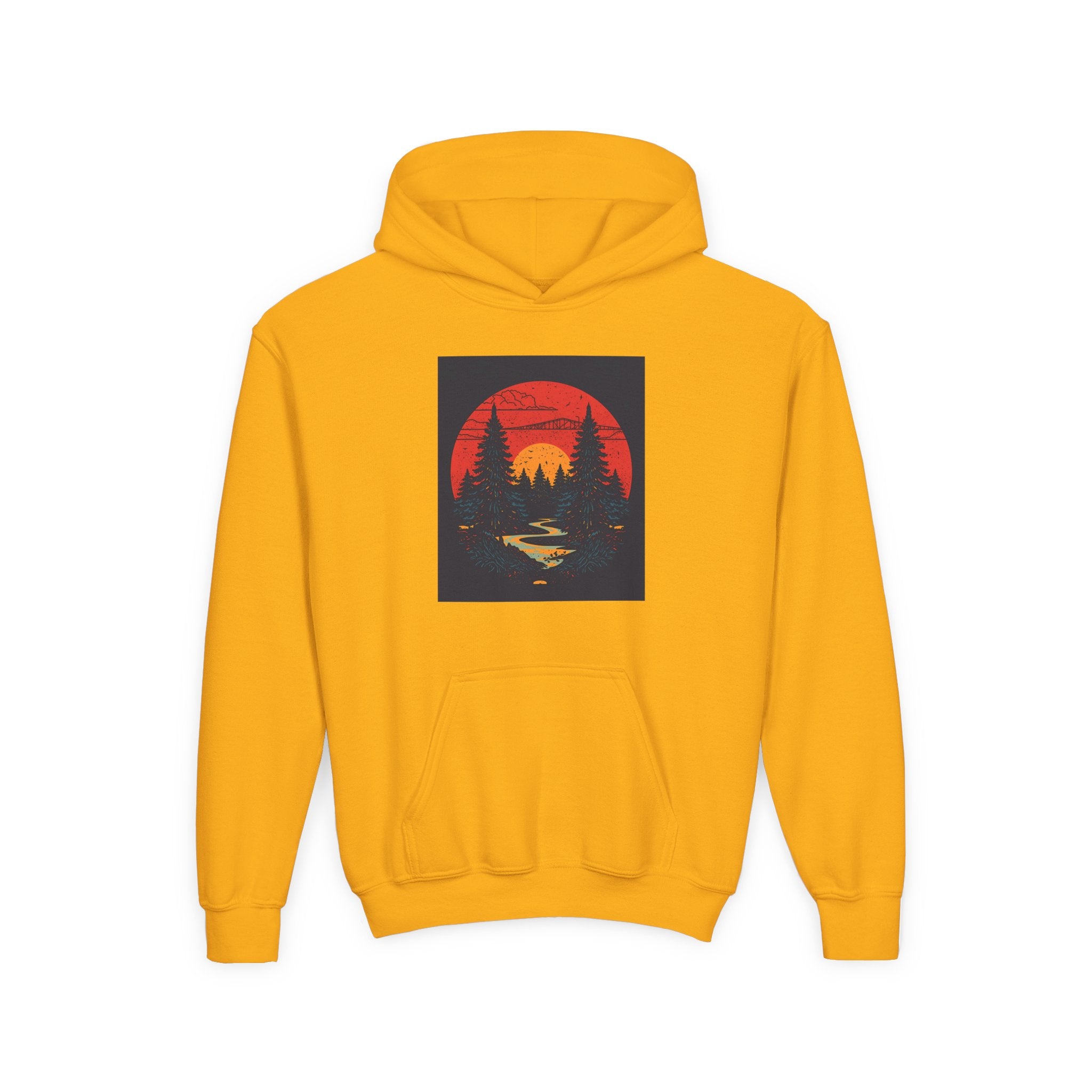 Nature Inspired Forest Youth Heavy Blend Hooded Sweatshirt