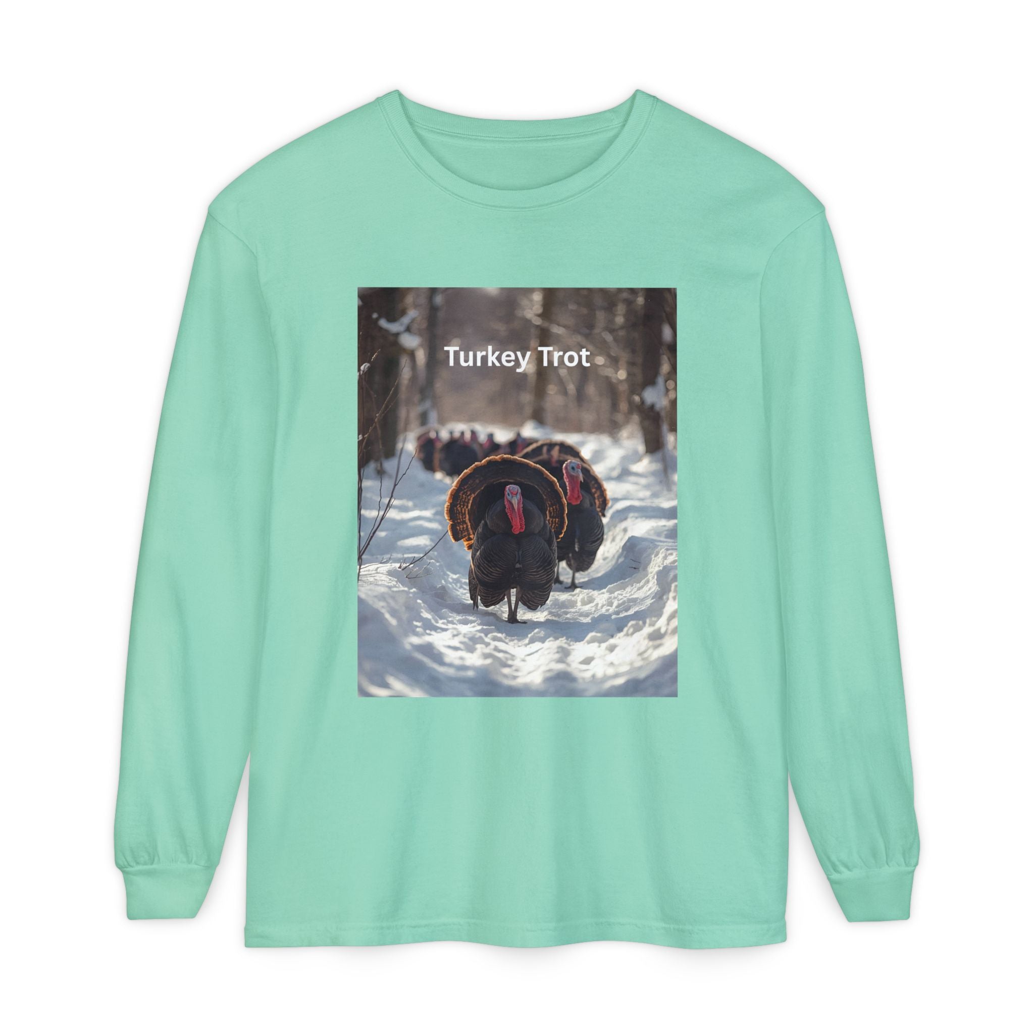 Turkey Trot Long Sleeve T-Shirt, Fall Festival Apparel, Thanksgiving Celebration Top, Unisex Holiday Shirt, Comfortable Everyday Wear