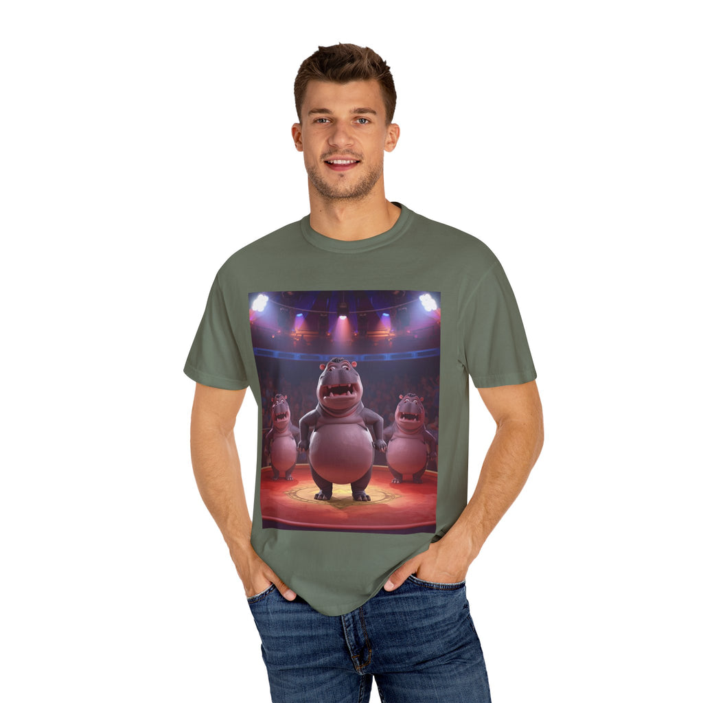 Fun Hippo Performance T-Shirt, Unisex Cotton Tee, Cartoon T-shirt, Gift for Kids, Animal Lover Shirt, Birthday Party Apparel