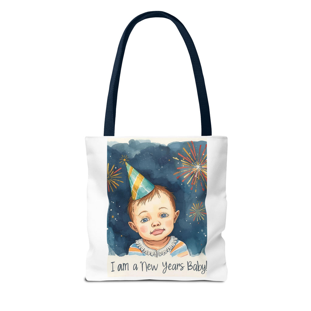 New Year's Baby Tote Bag, Cute Baby Gift, Celebration Bag, New Year Party Accessory, AOP Design, Family Gathering