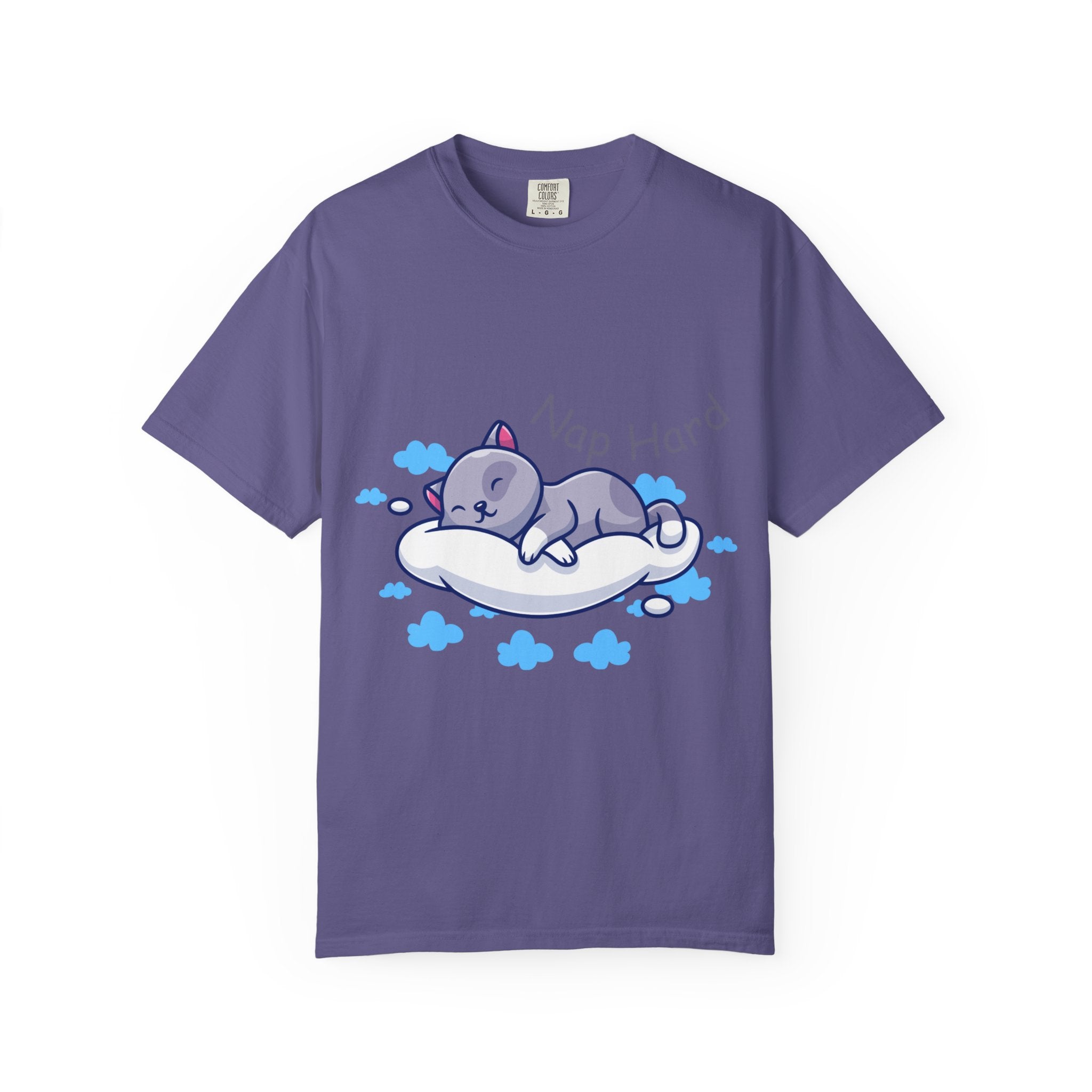 Cat Nap Graphic T-shirt, Cute Cat Tee, Relaxed Fit Apparel, Gift for Cat Lovers, Cozy Lounge Wear, Funny Pet Humor Top
