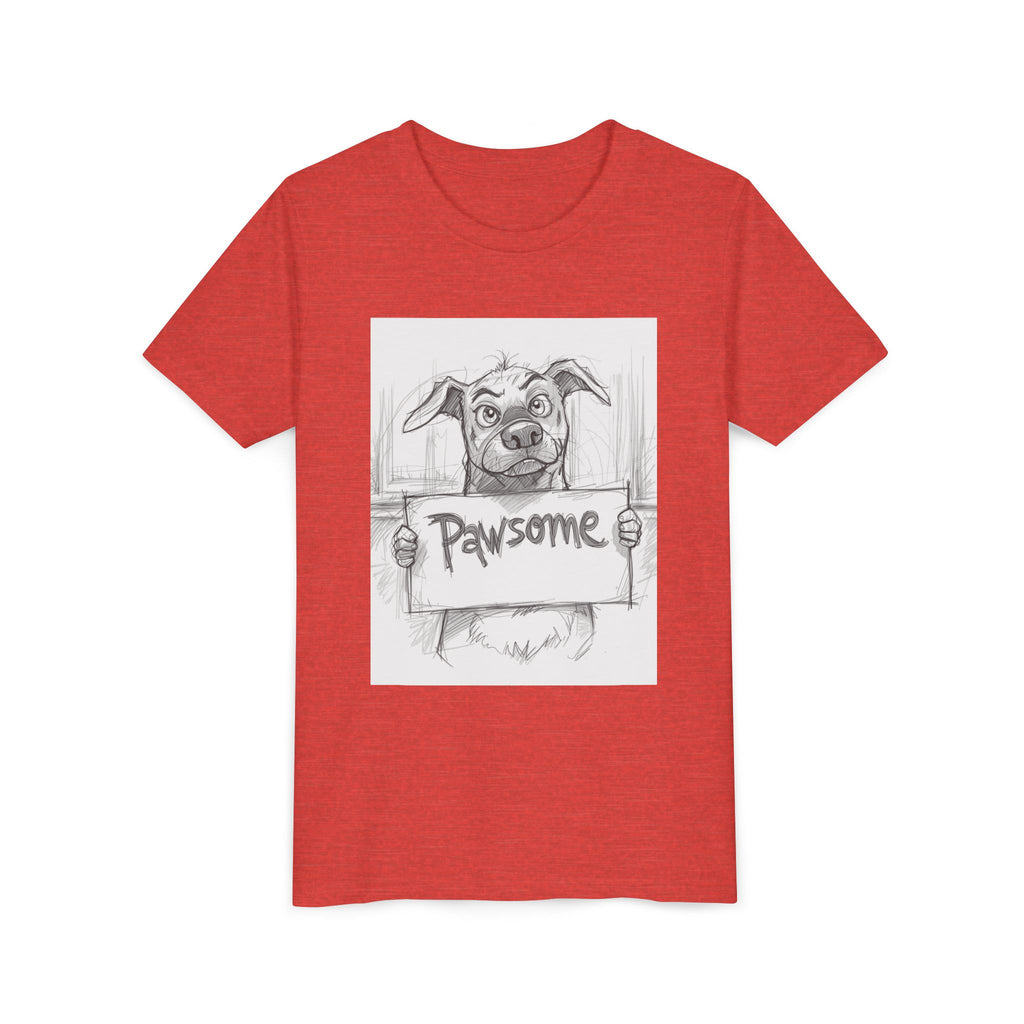 Pawsome Youth Tee - Adorable Dog Design, Gift for Animal Lovers, Birthday, Back to School, Fun Pet Shirt, Kids' Fashion