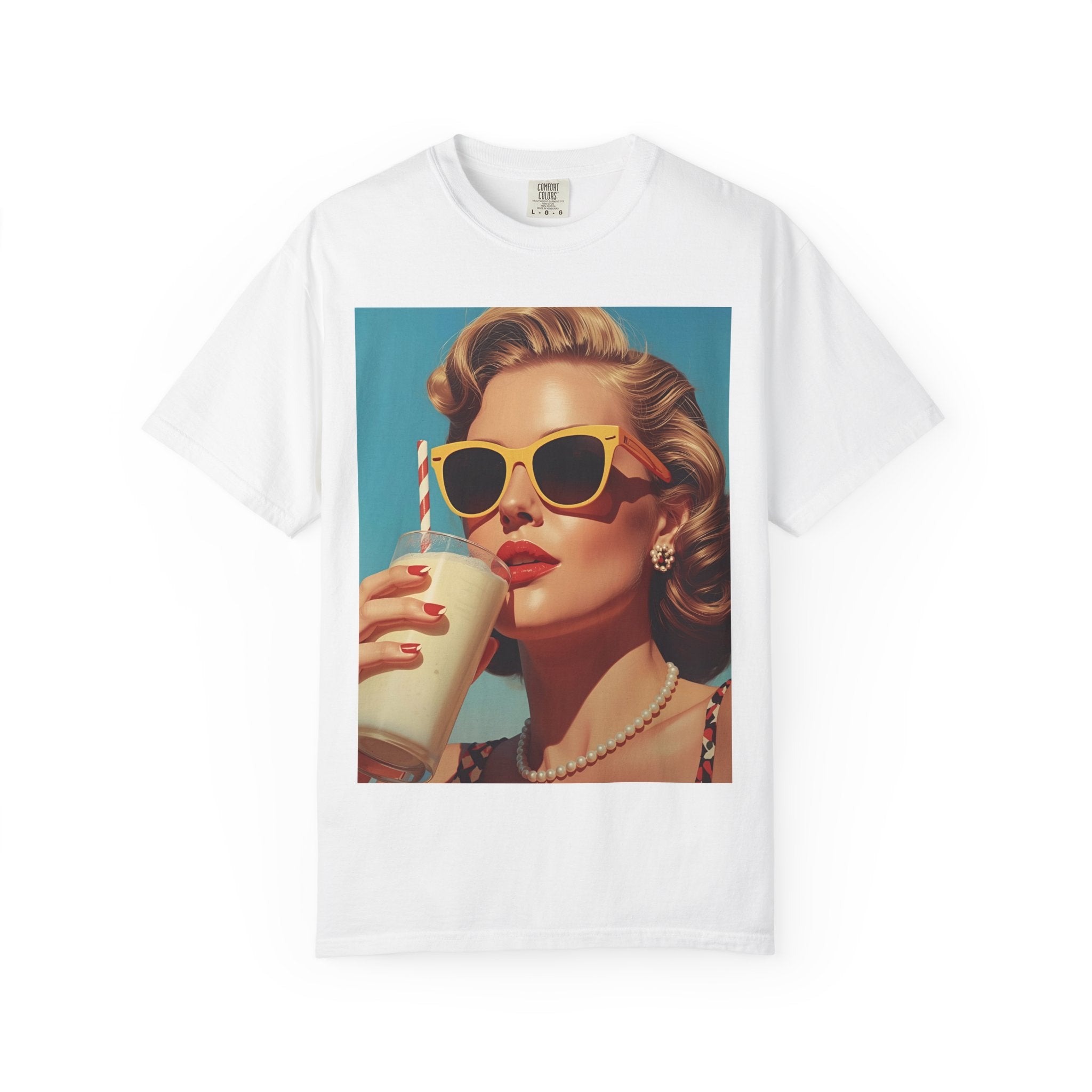 Retro Pop Art Summer Vibe T-shirt | Unisex Garment-Dyed Tee, Vintage Style Shirt, Trendy Summer Wear, Perfect Gift for Her, Casual Everyday Top