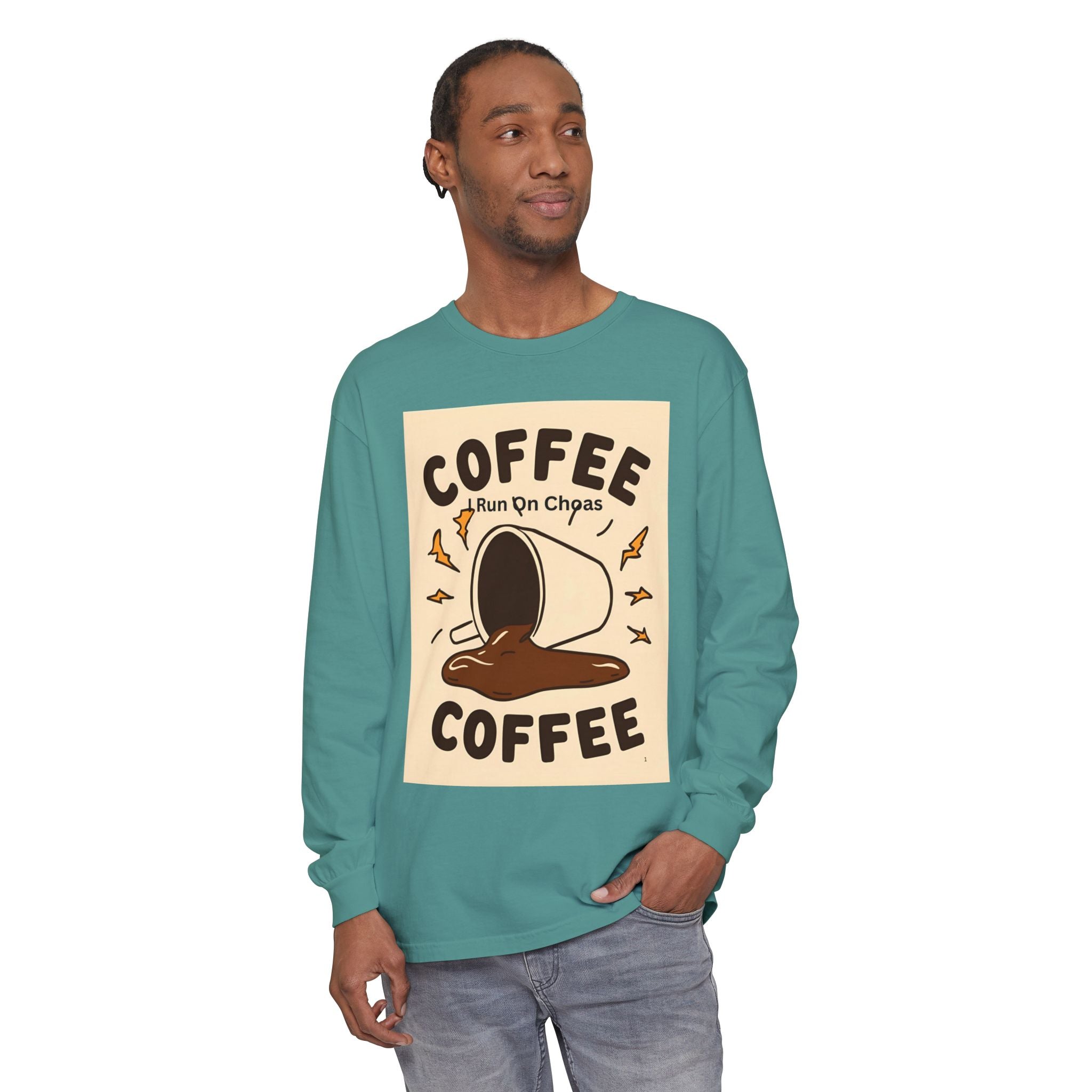 Coffee Coffee Unisex Garment-dyed Long Sleeve T-Shirt