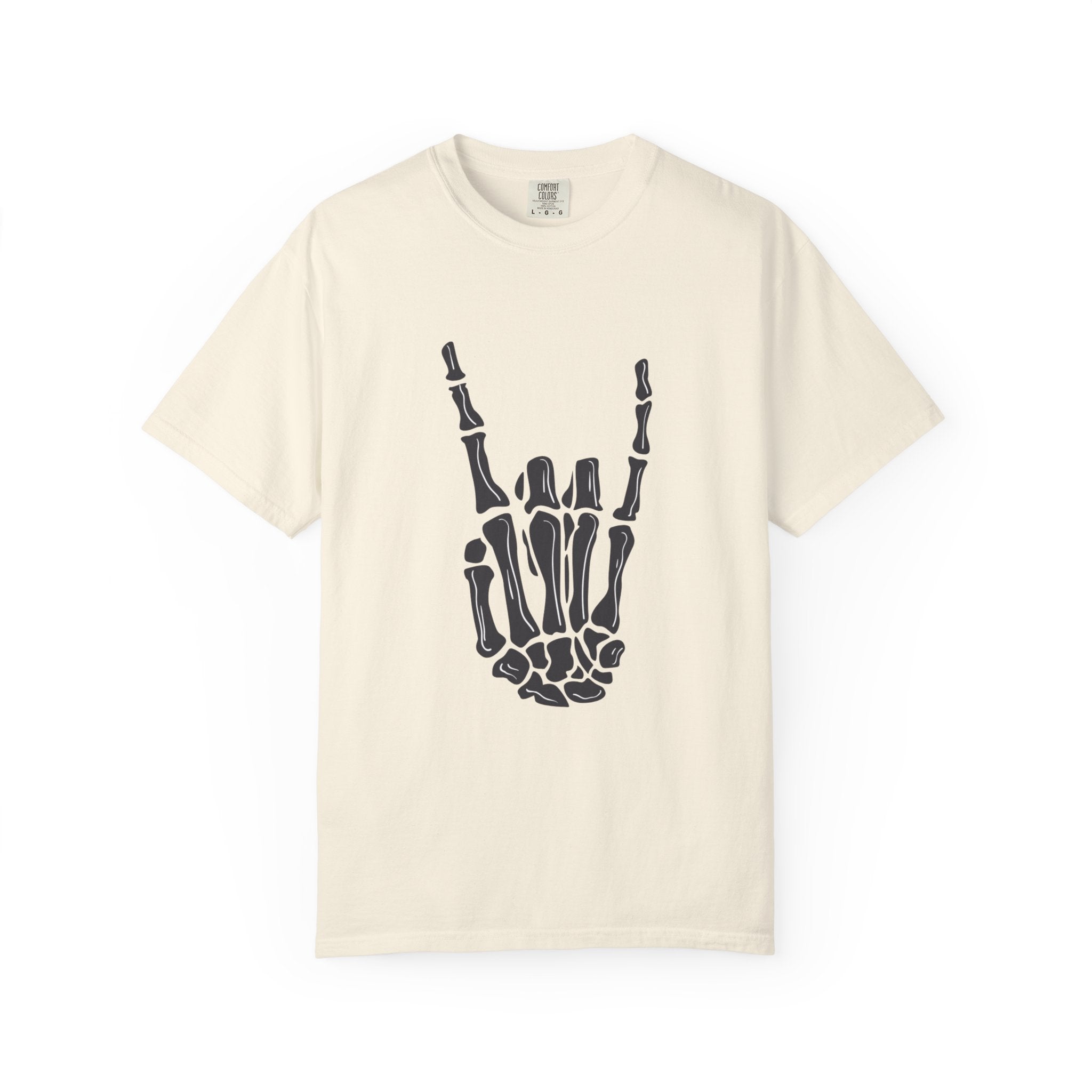 Rock On Skeleton T-Shirt, Unisex Tee, Music Lover Gift, Halloween Costume, Edgy Graphic Shirt, Casual Style, Spooky Fashion