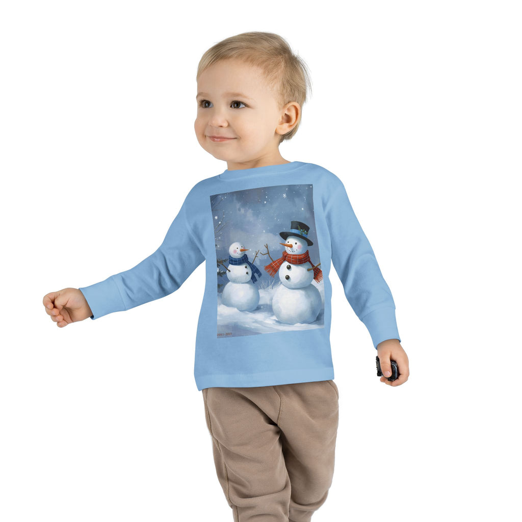 Christmas Snowman Family Toddler Long Sleeve Tee