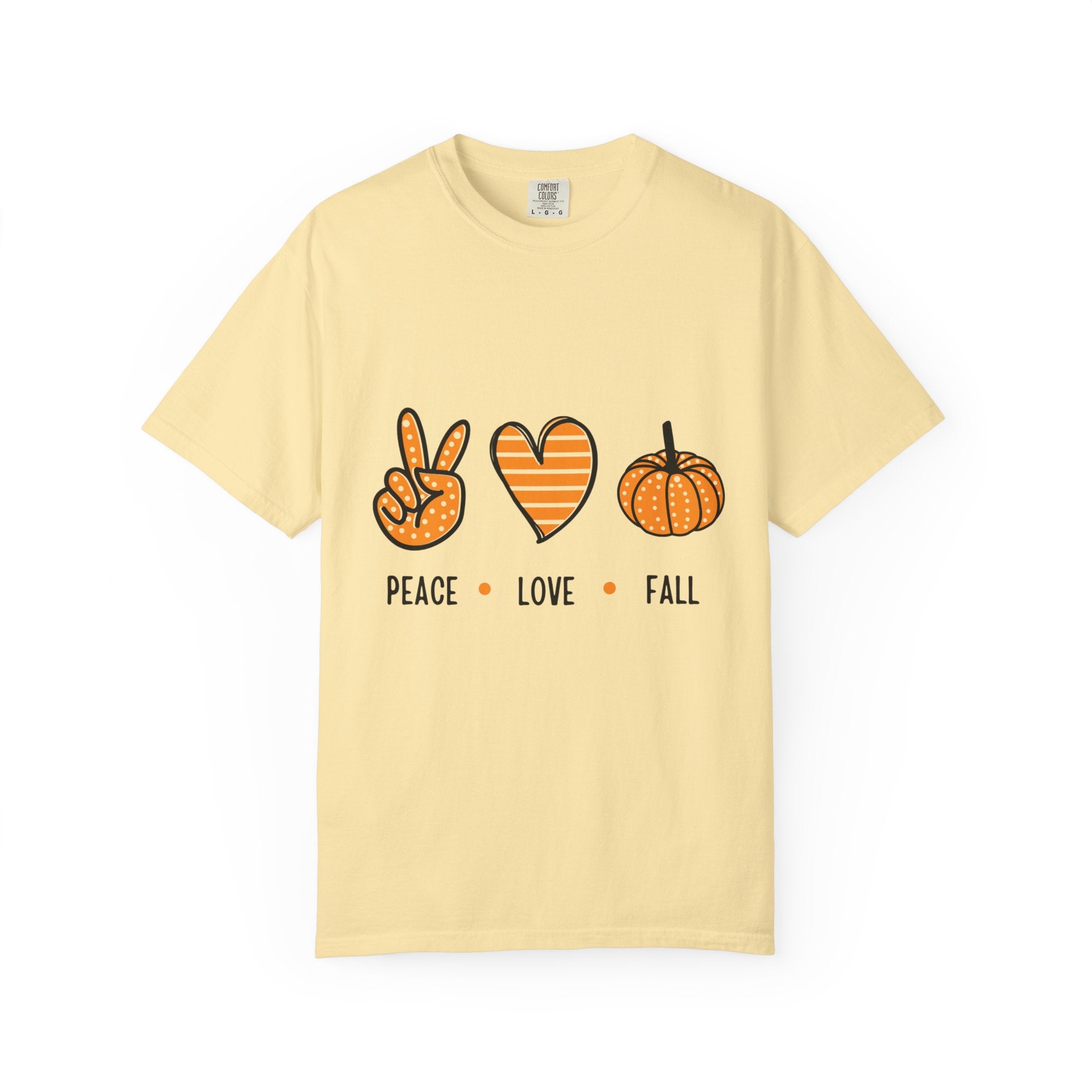 Autumn Vibes T-Shirt, Peace Love Fall Tee, Unisex Fall Shirt, Casual Harvest Top, Thanksgiving Gift, Cozy Seasonal Wear