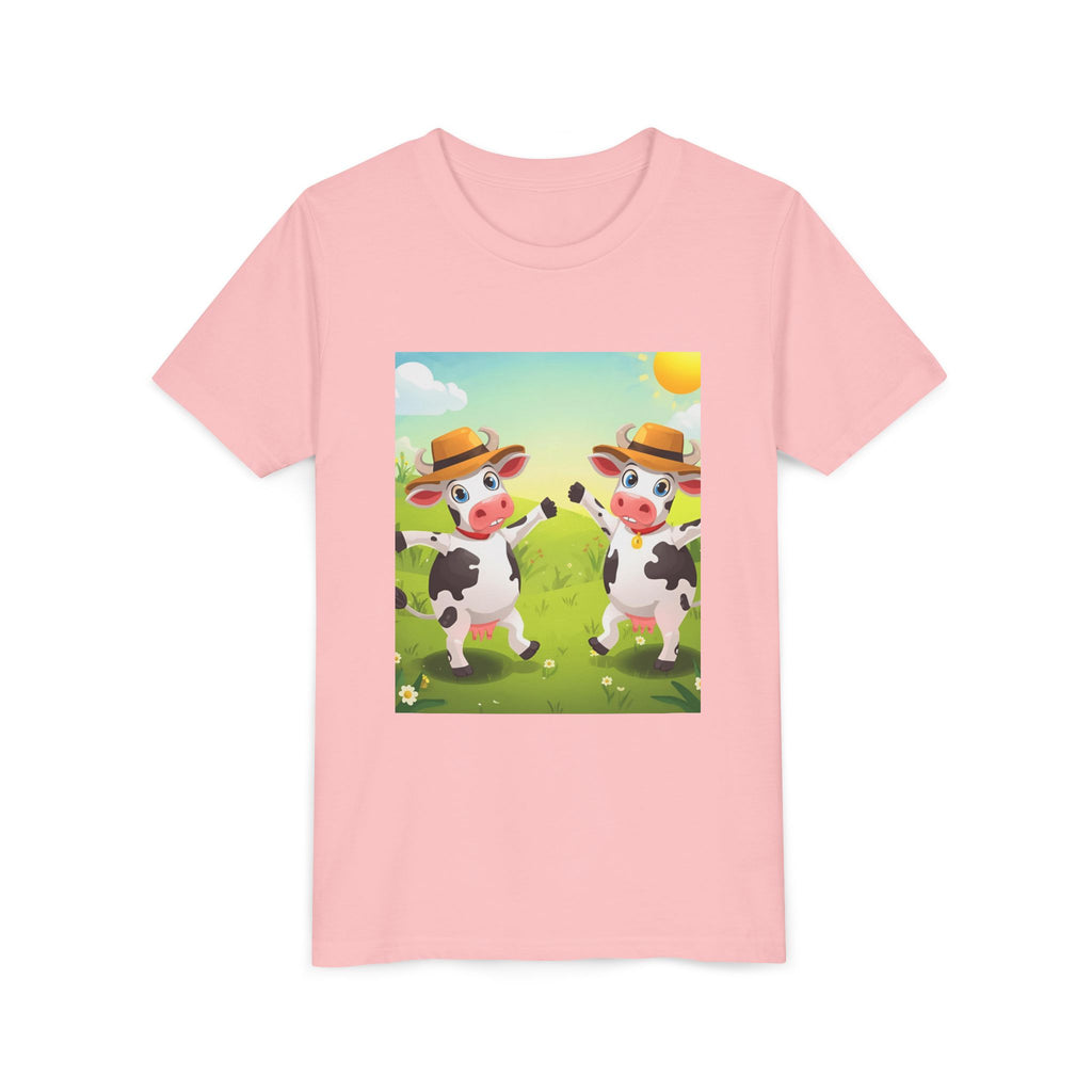 Cute Cow Fun Farm Youth Short Sleeve Tee