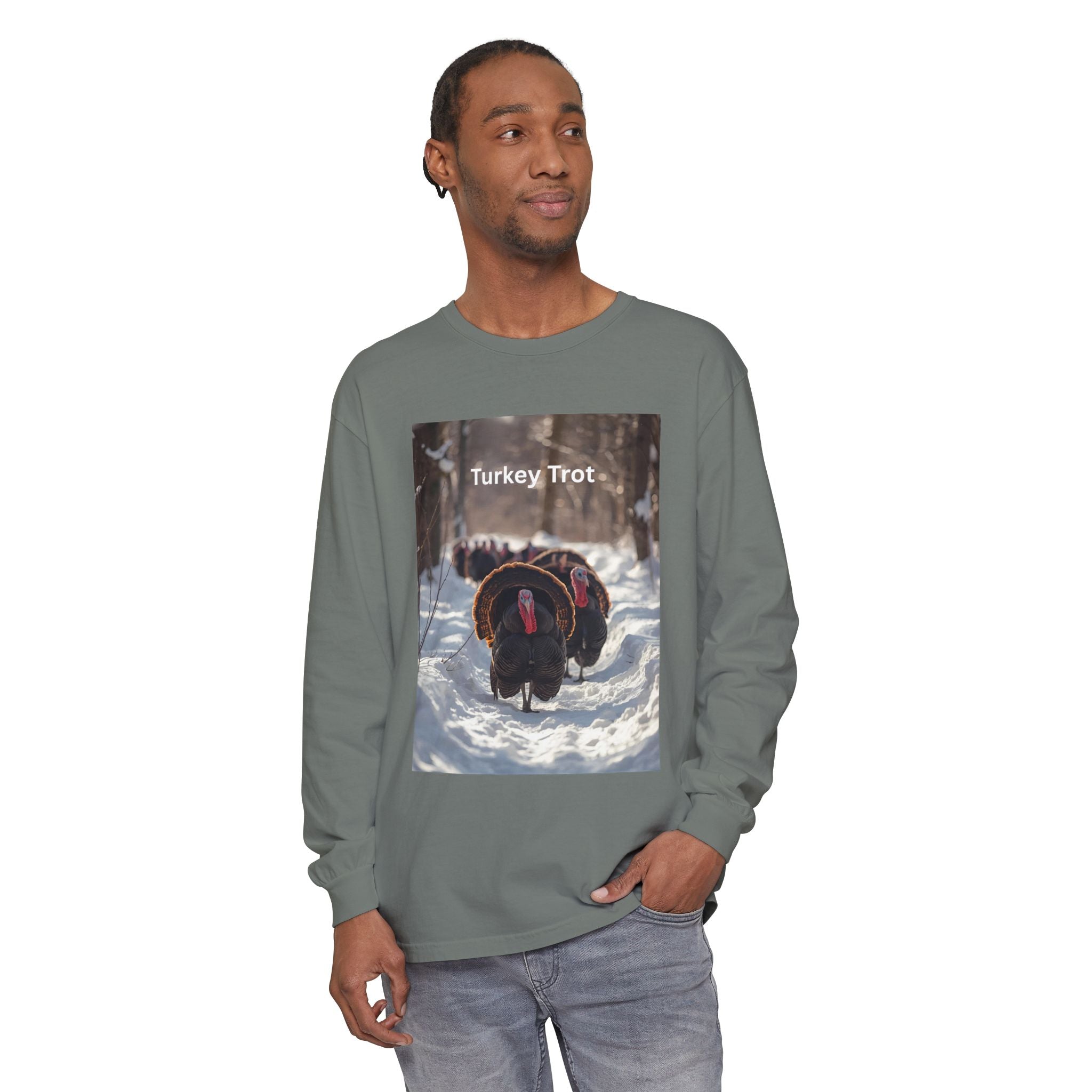 Turkey Trot Long Sleeve T-Shirt, Fall Festival Apparel, Thanksgiving Celebration Top, Unisex Holiday Shirt, Comfortable Everyday Wear