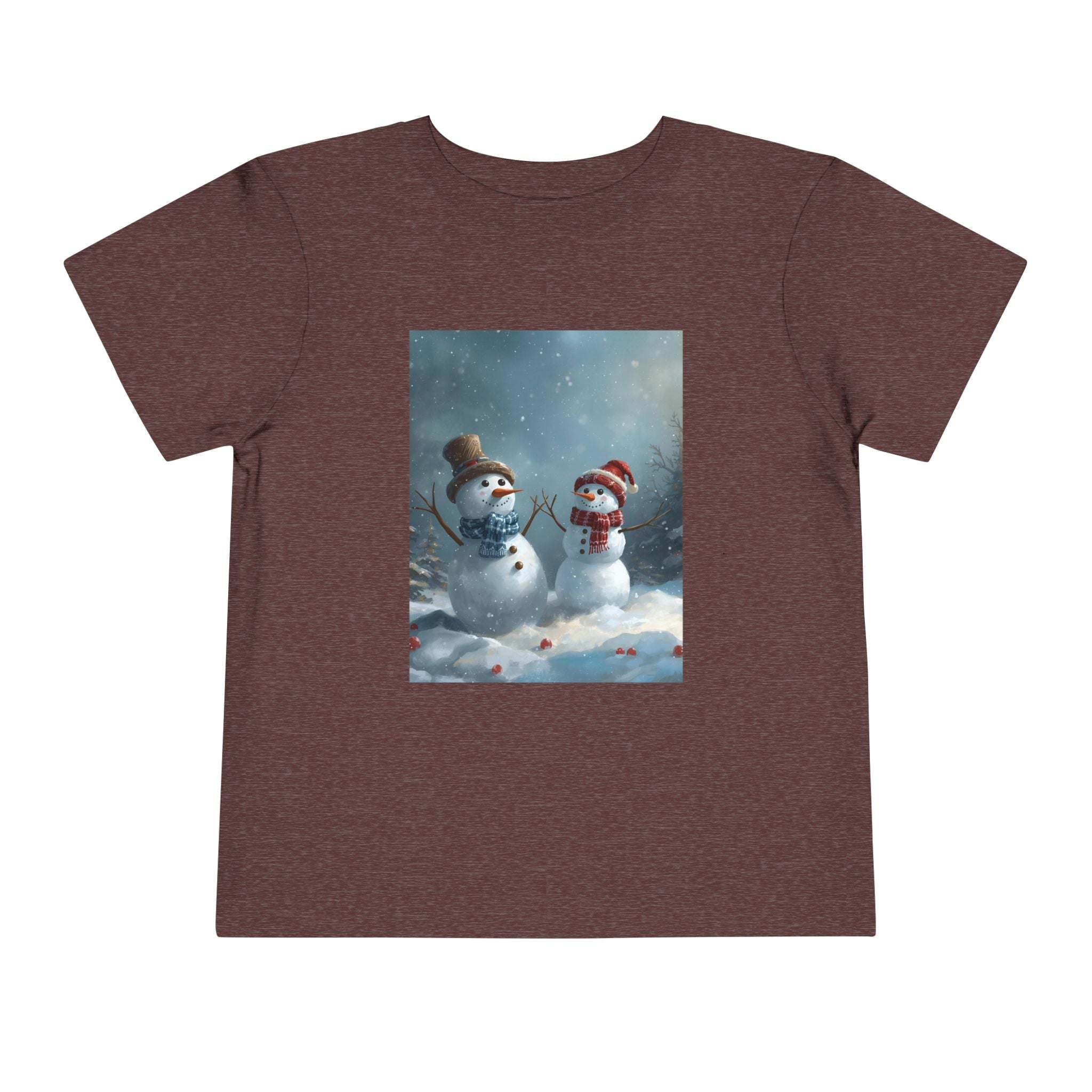 Toddler Christmas Snowman Winter Theme Tee, Cute Snowman Graphic Tee, Kids Short Sleeve Shirt, Holiday Outfit, Christmas Gift
