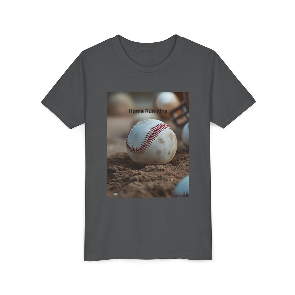 Home Run King Youth Tee, Baseball Shirt, Kids Sports Apparel, Gift for Young Athletes, Perfect for Birthdays, Sports Events, Team Spirit