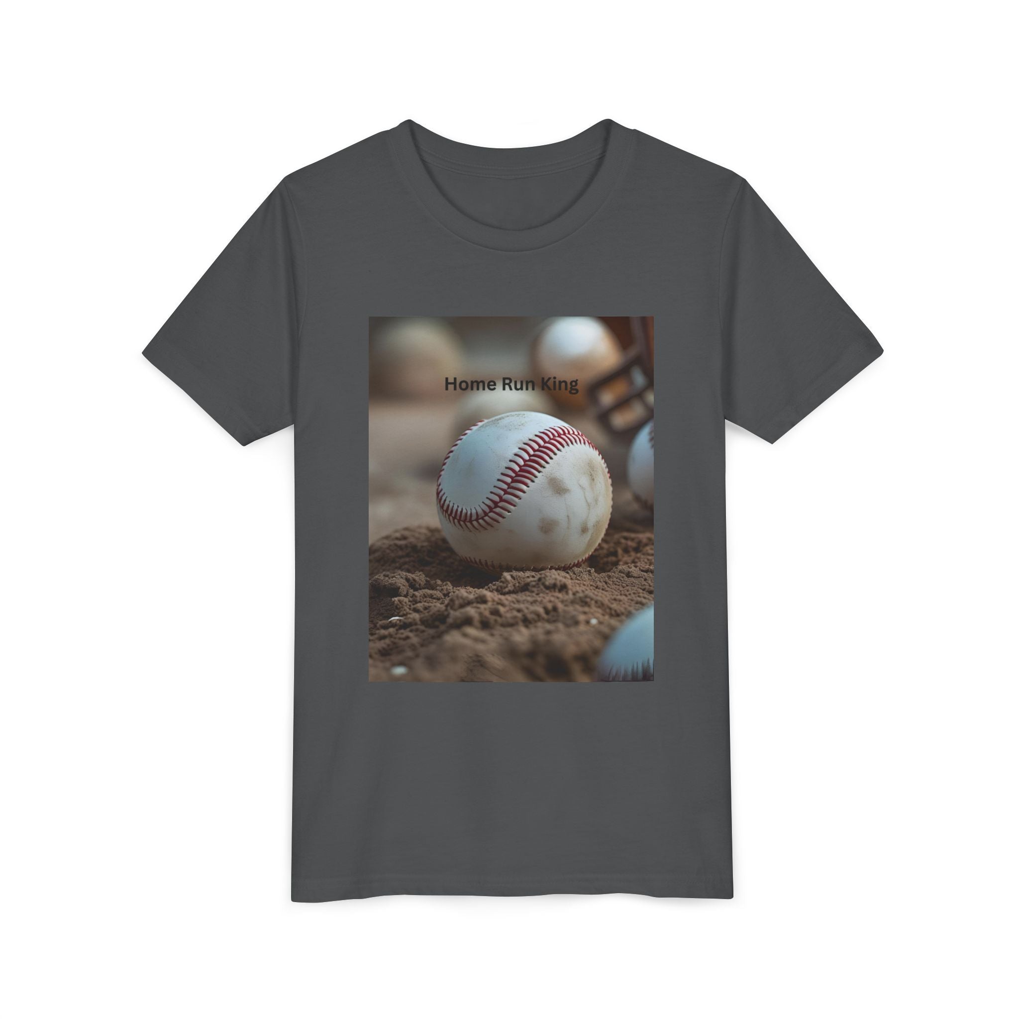 Home Run King Youth Tee, Baseball Shirt, Kids Sports Apparel, Gift for Young Athletes, Perfect for Birthdays, Sports Events, Team Spirit