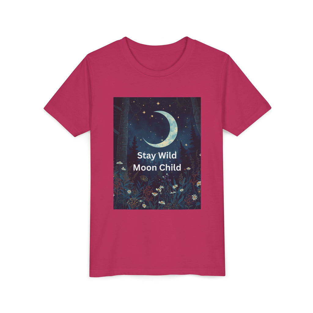 Stay Wild Moon Child Youth Tee - Adventure Tee, Nature Inspired Shirt, Cute Kids Clothing, Gift for Young Explorers, Eco-Friendly Tee