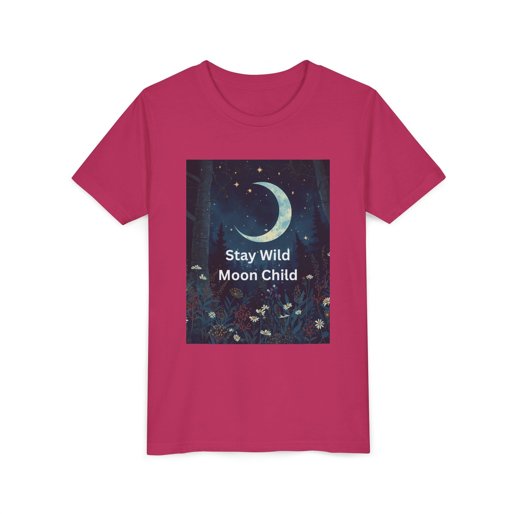 Stay Wild Moon Child Youth Tee - Adventure Tee, Nature Inspired Shirt, Cute Kids Clothing, Gift for Young Explorers, Eco-Friendly Tee