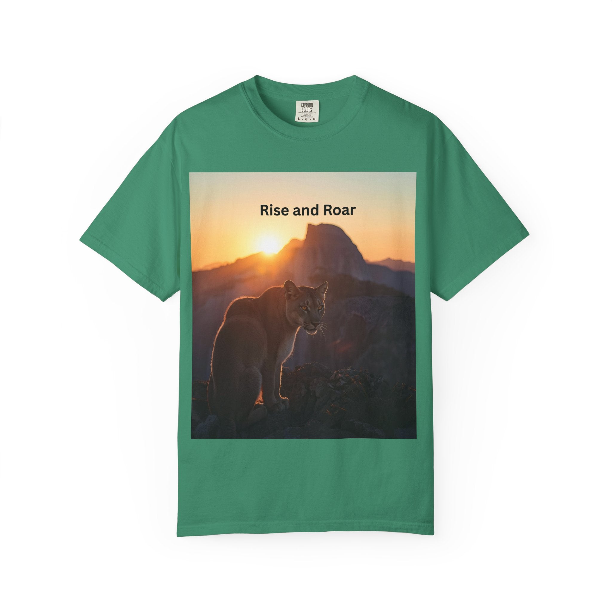 Unisex Nature-Inspired T-Shirt | "Rise and Roar" Graphic Tee, Outdoor Apparel, Gift for Adventurers, Wilderness Lovers, Motivational Shirt