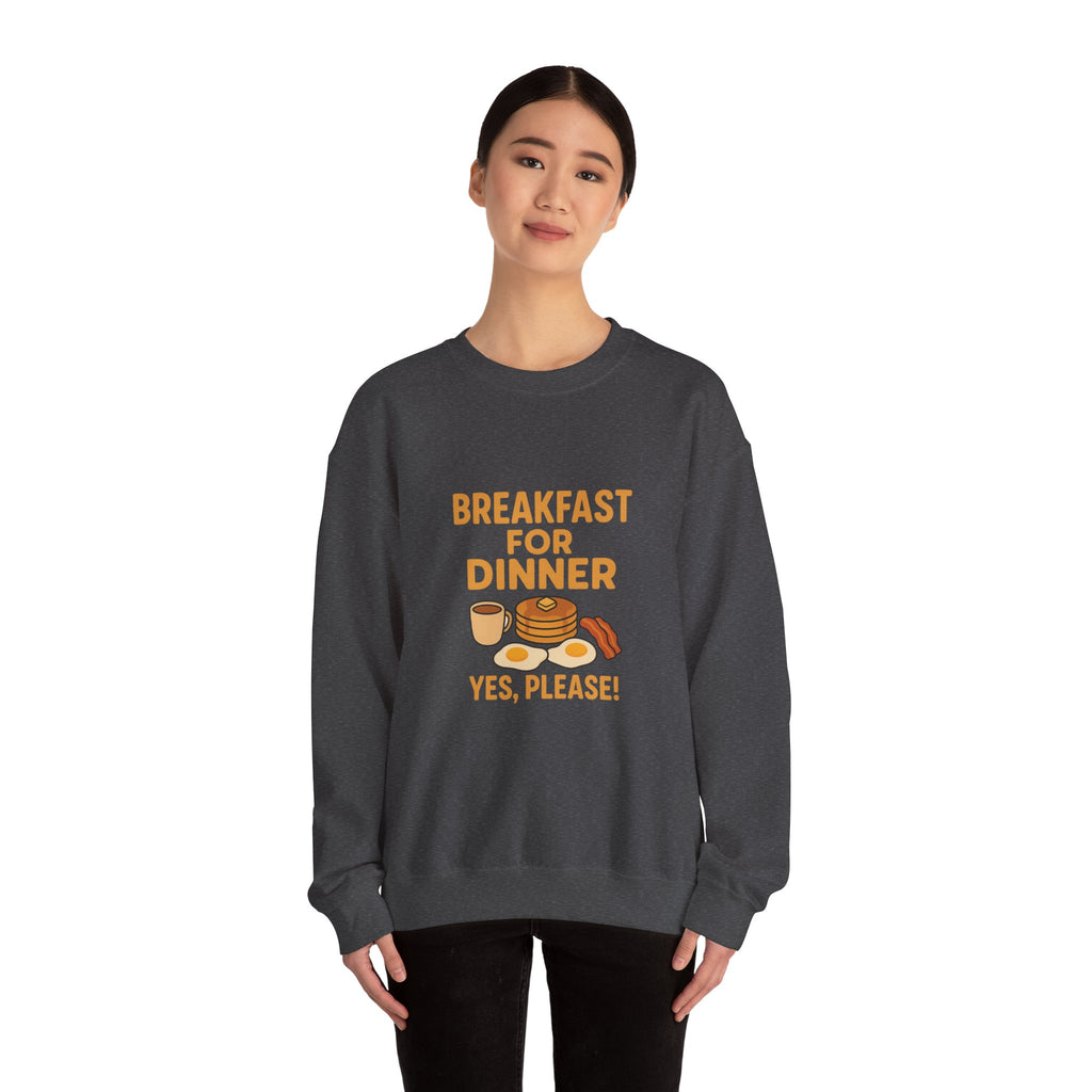 Breakfast for Dinner Sweatshirt, Cozy Crewneck for Food Lovers, Cute Gift for Brunch Enthusiasts, Fun Casual Wear, Ideal for Foodie Gifts