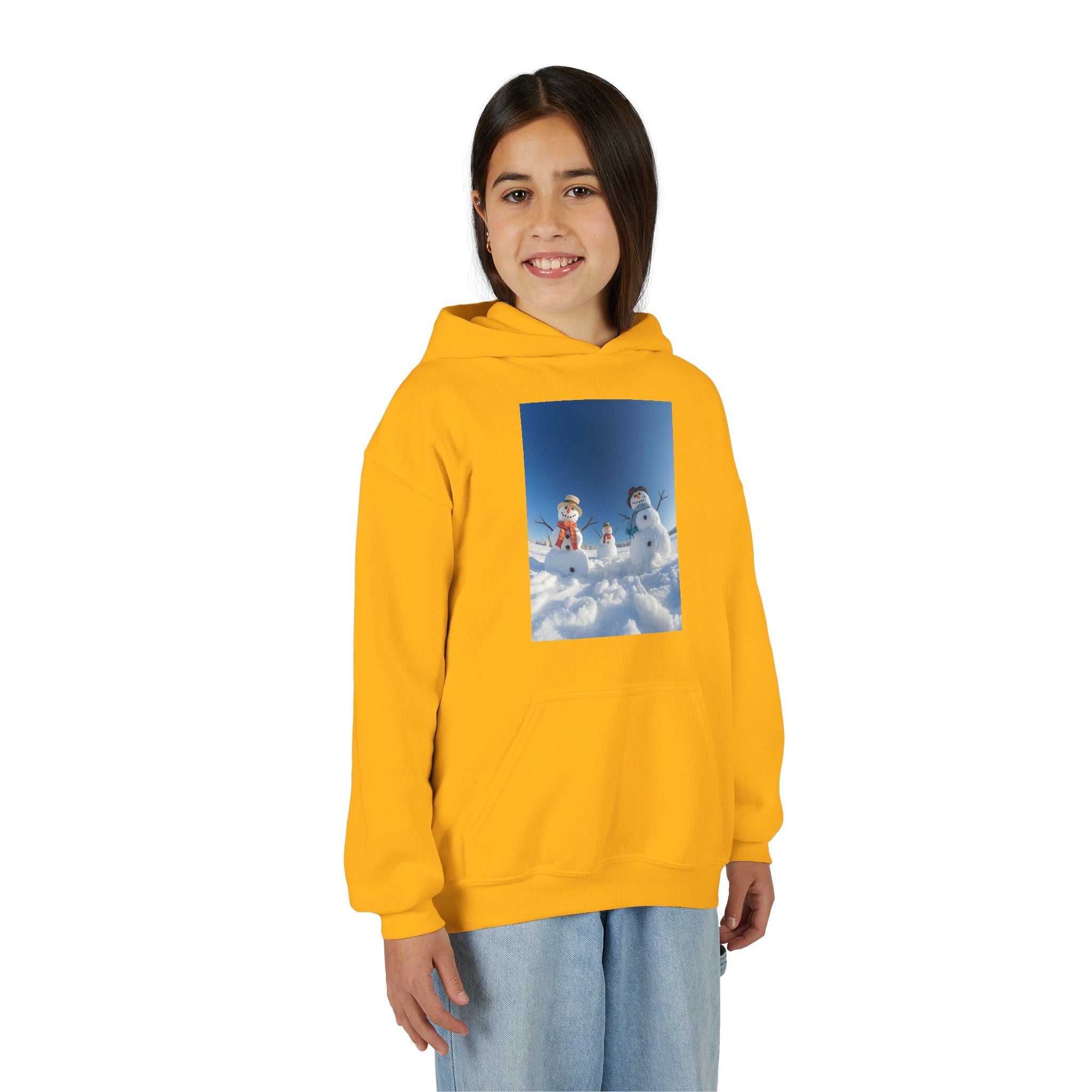 Festive Christmas Snowman Winter Magic Youth Hoodie with Snowman Design, Cozy Kids Sweatshirt, Holiday Gift, Winter Apparel, Cute Kids Clothing, Snow Lovers Hoodie