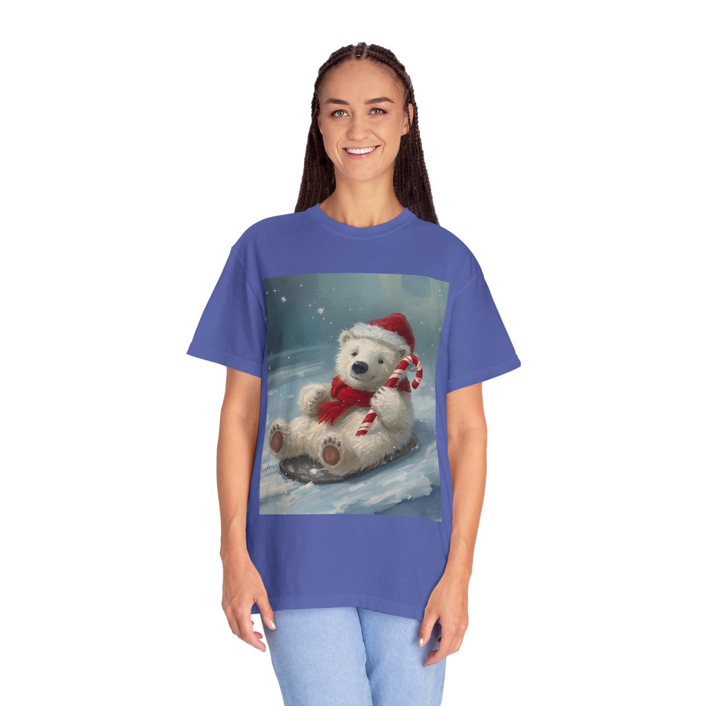 Cozy Christmas Bear T-Shirt, Winter Apparel, Holiday Gift, Family Matching Tee, Cute Polar Bear Design, Festive Outfit