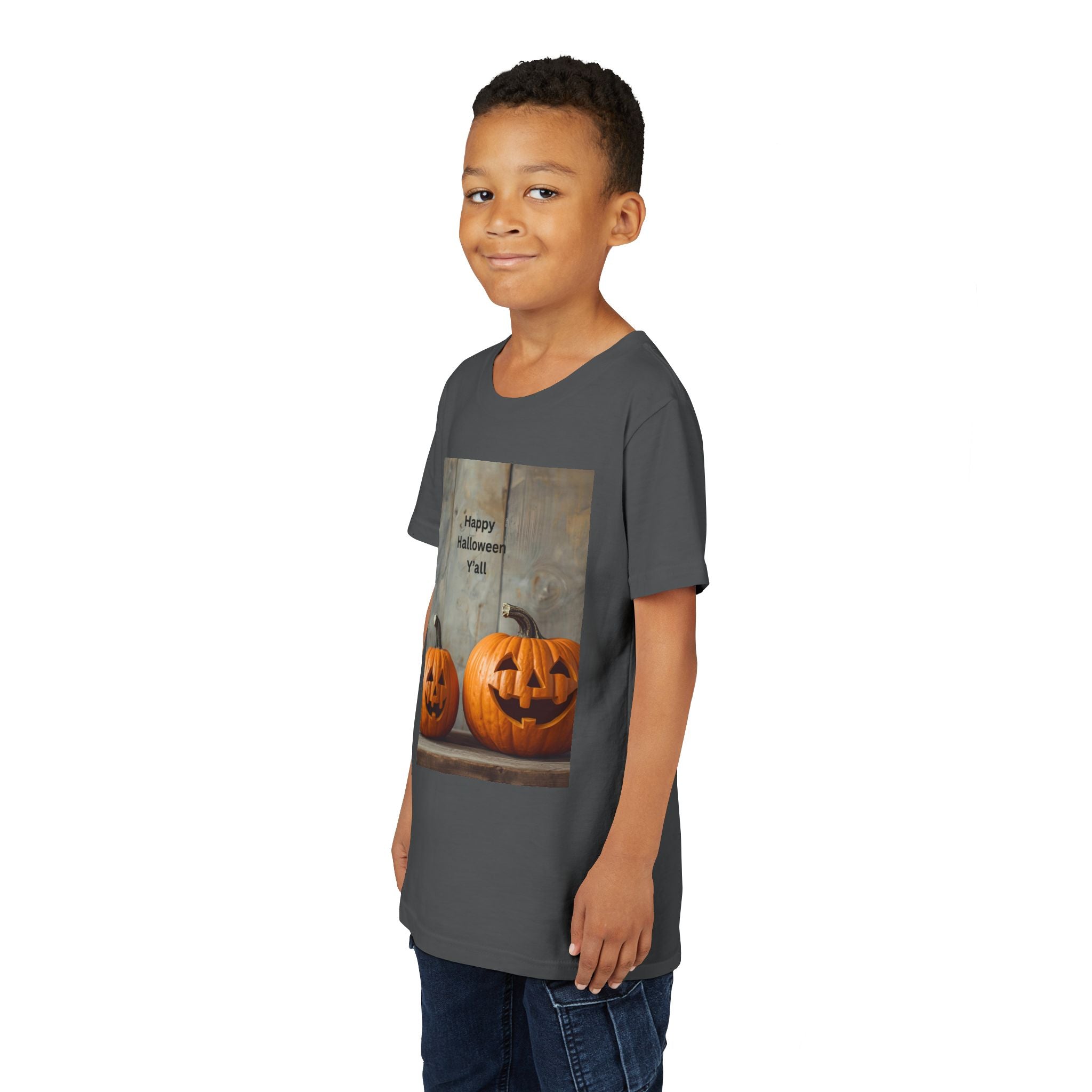 Halloween Pumpkin Youth Tee, Spooky Kids Shirt, Pumpkin Graphic Tee, Fall Celebration Gift, Trick or Treat Outfit