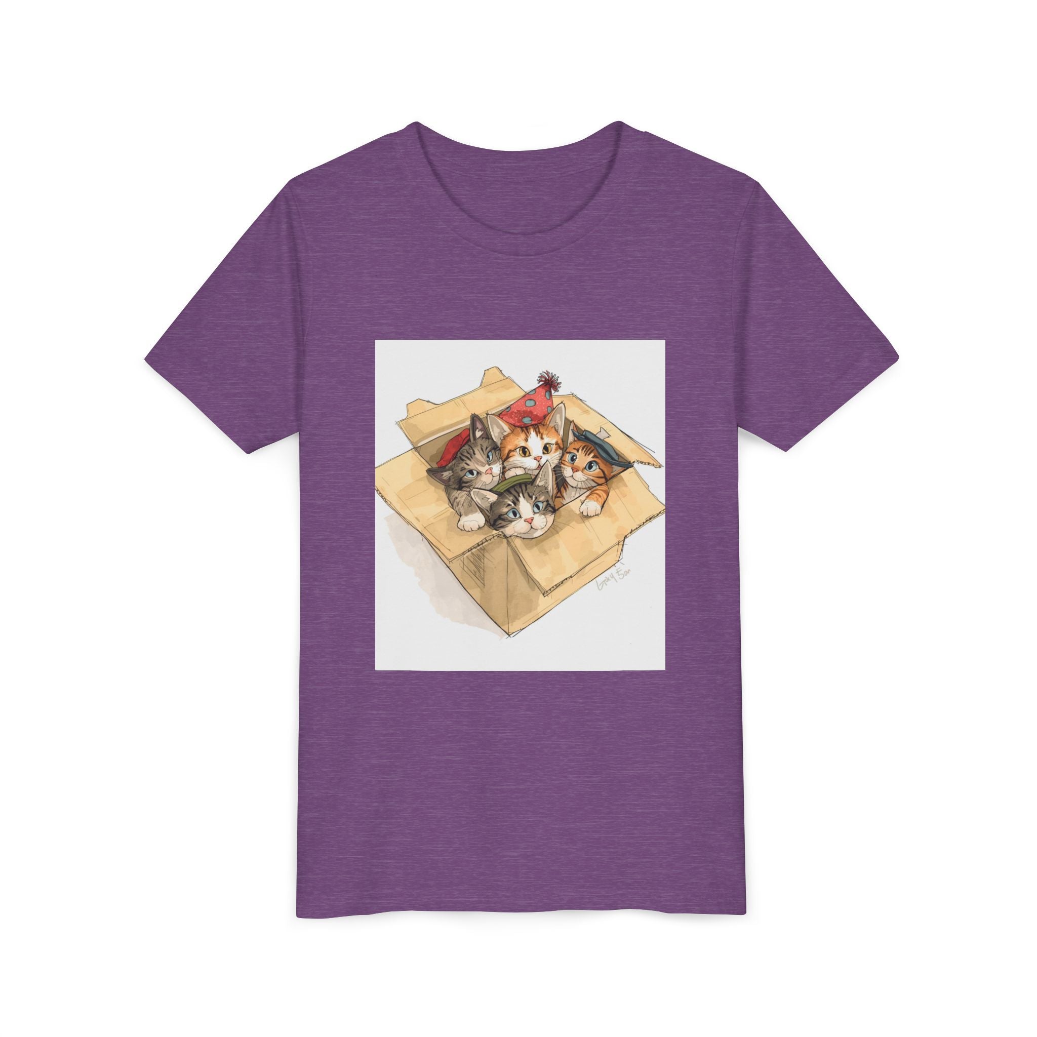 Cute Kittens In Box Youth Short Sleeve Tee