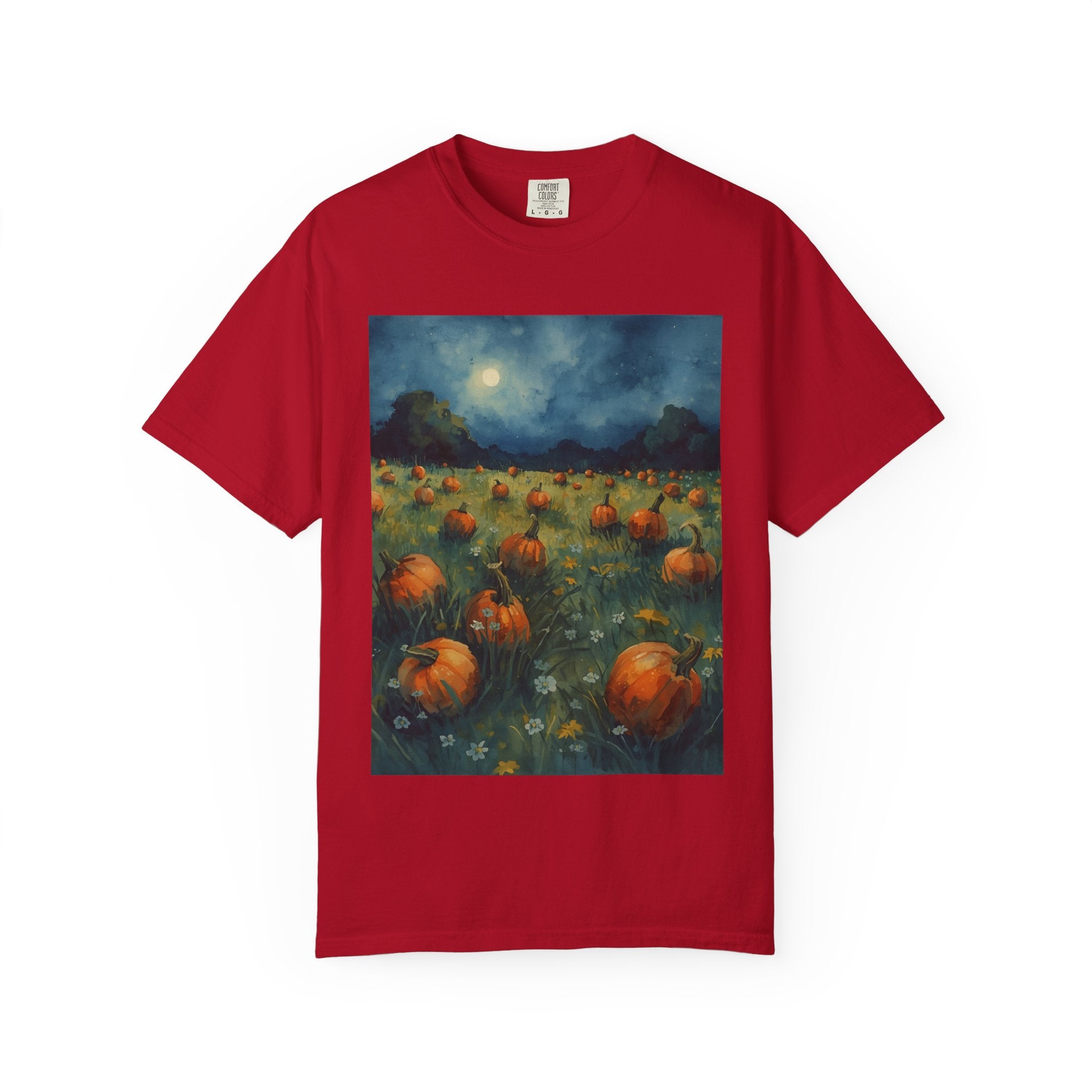 Autumn Pumpkin Field T-shirt | Unisex Fall Tee, Cozy Graphic Shirt, Halloween Gift, Harvest Fashion, Seasonal Wear, Pumpkin Lovers